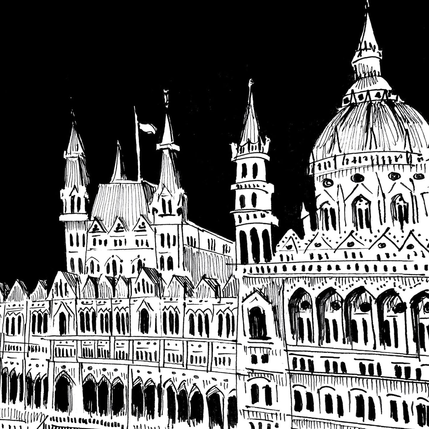 Budapest Art, An Evening Along The Danube River: Framed Art Print - Creations Awol