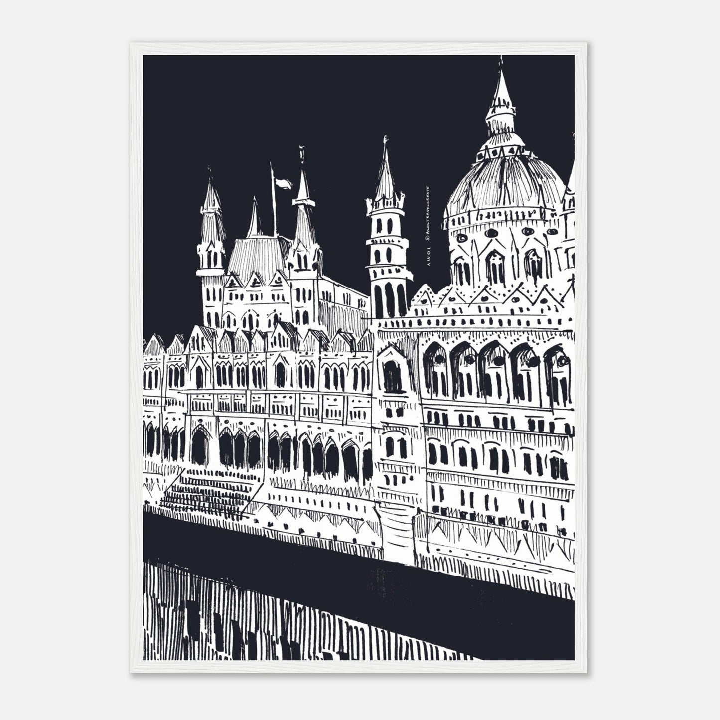 Budapest Art, An Evening Along The Danube River: Framed Art Print - Creations Awol