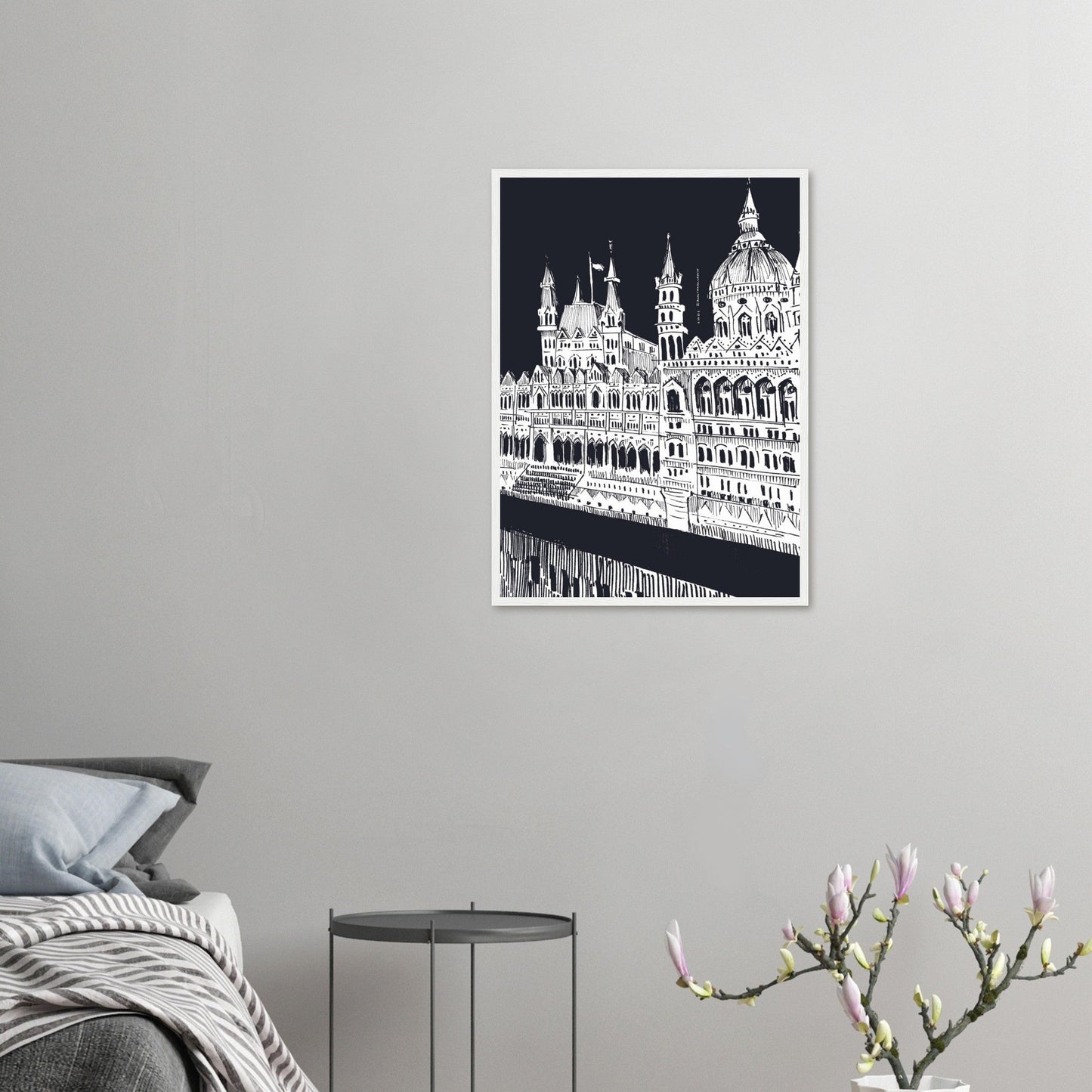Budapest Art, An Evening Along The Danube River: Framed Art Print - Creations Awol