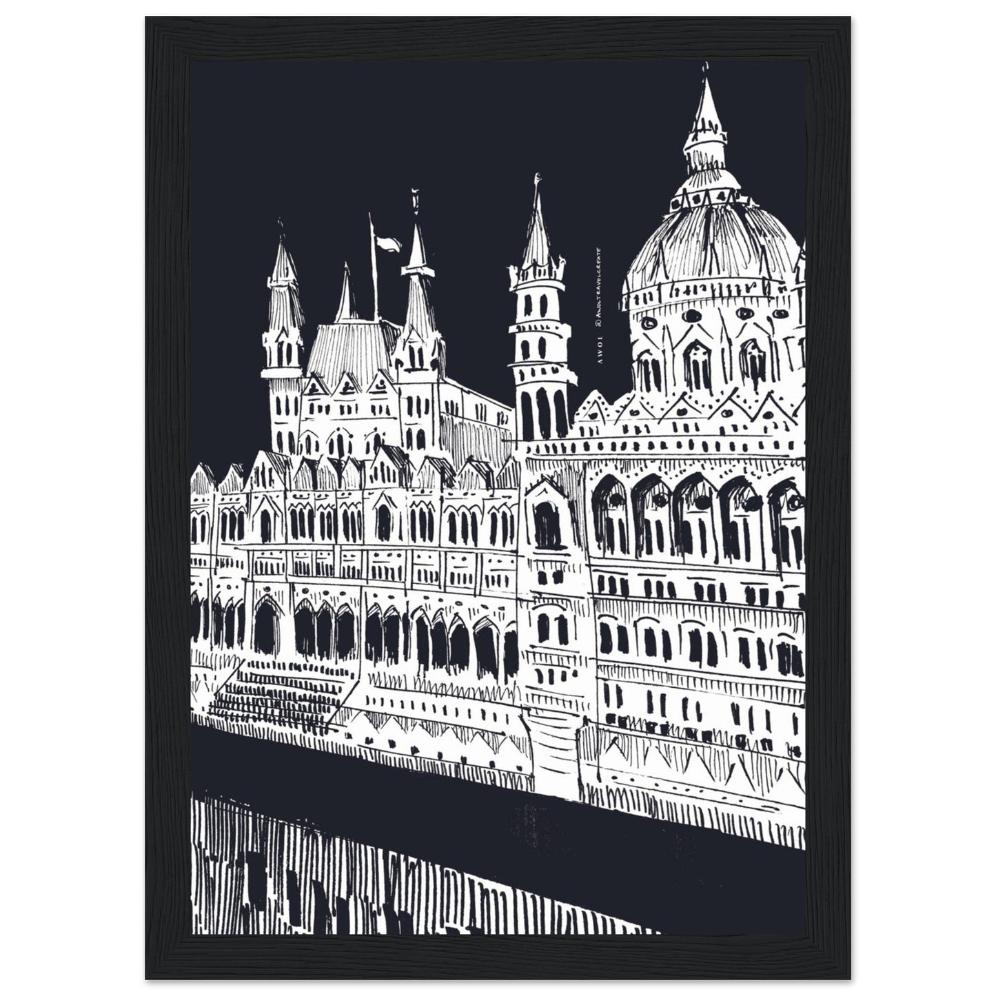 Budapest Art, An Evening Along The Danube River: Framed Art Print - Creations Awol