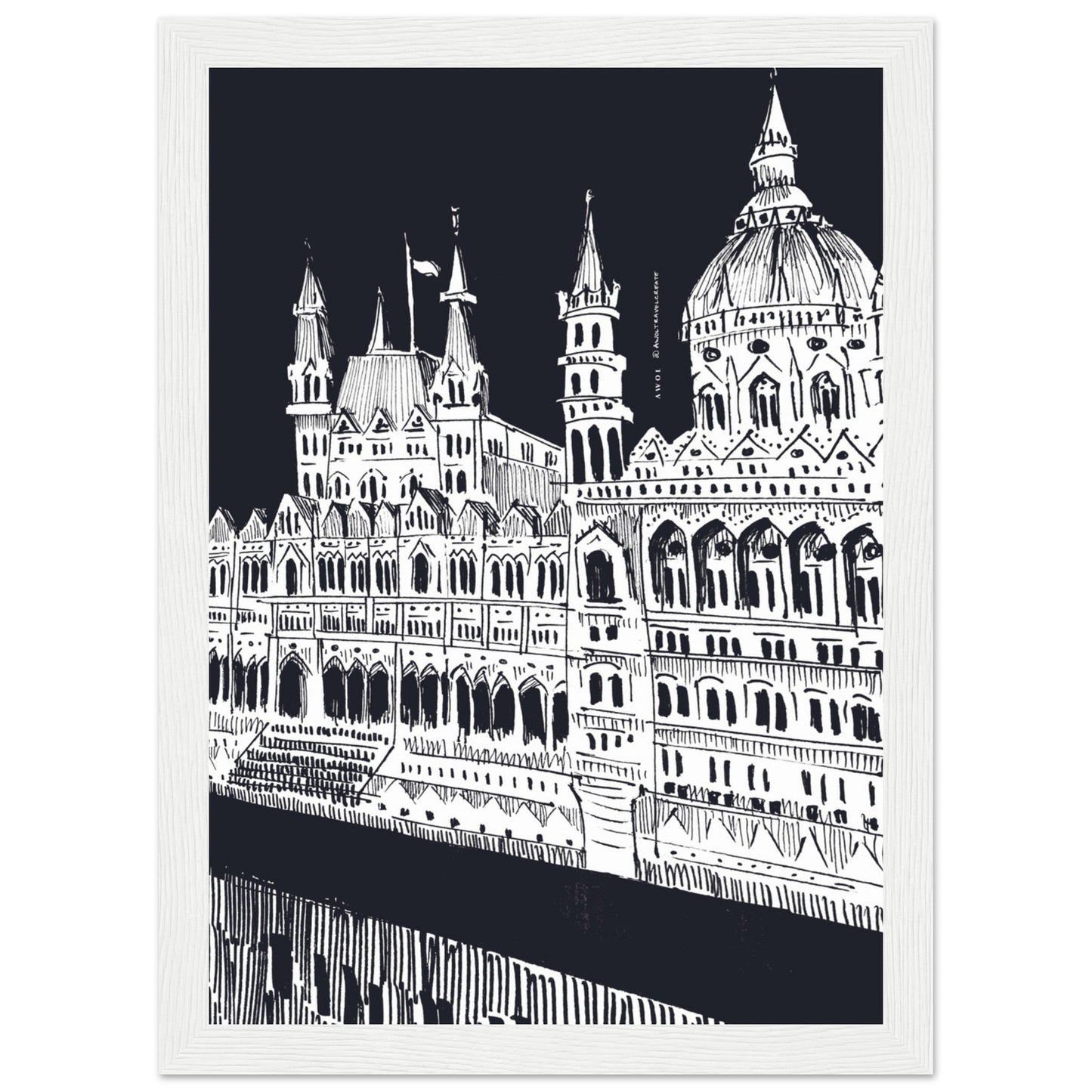 Budapest Art, An Evening Along The Danube River: Framed Art Print - Creations Awol