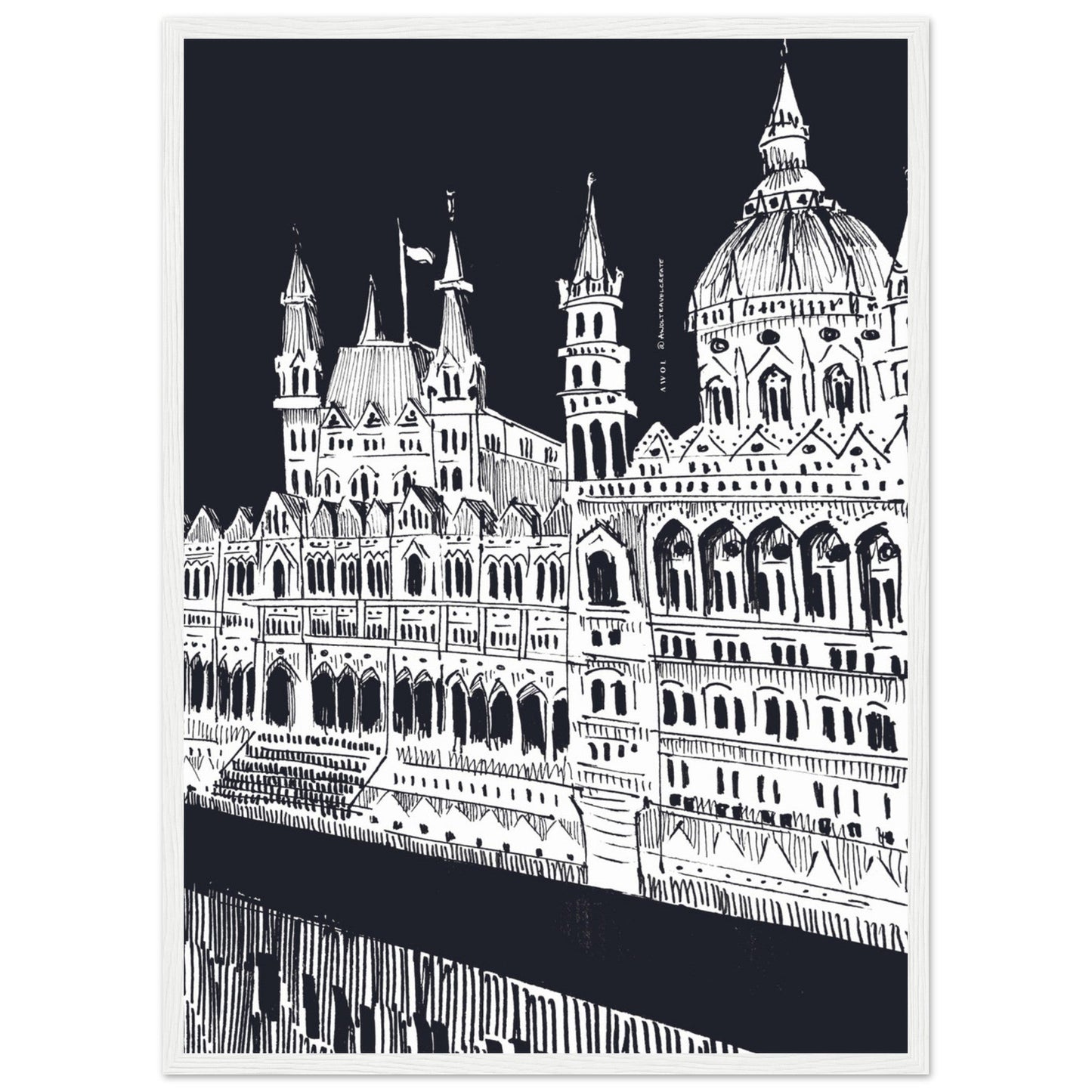 Budapest Art, An Evening Along The Danube River: Framed Art Print - Creations Awol