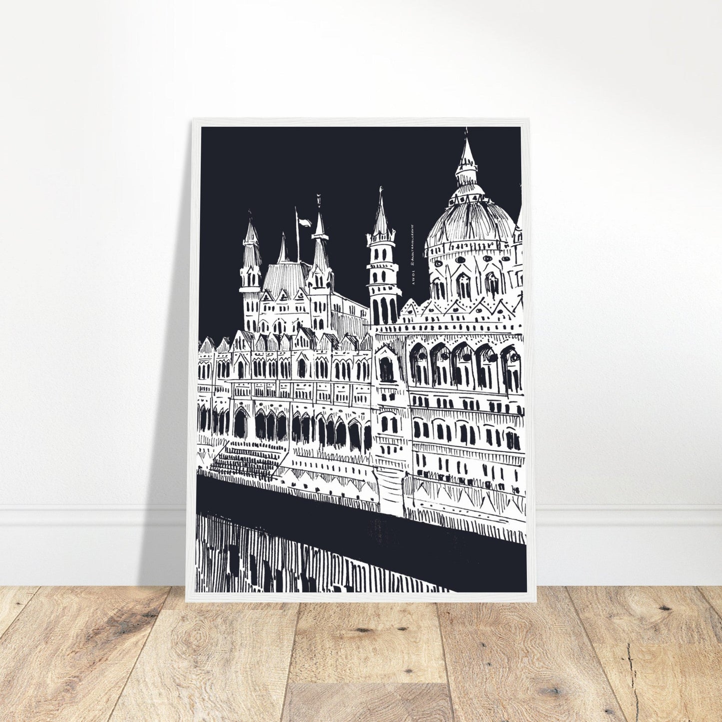Budapest Art, An Evening Along The Danube River: Framed Art Print - Creations Awol
