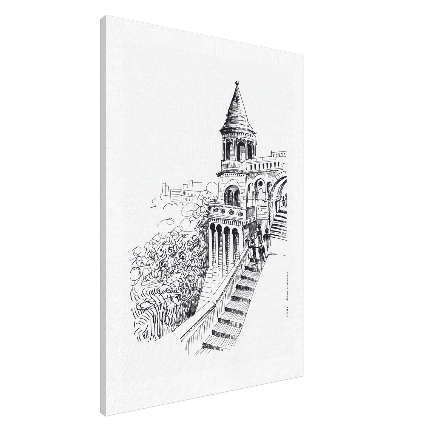 Budapest City Artwork, European Castle, Hungary Art On Canvas Print - Creations Awol