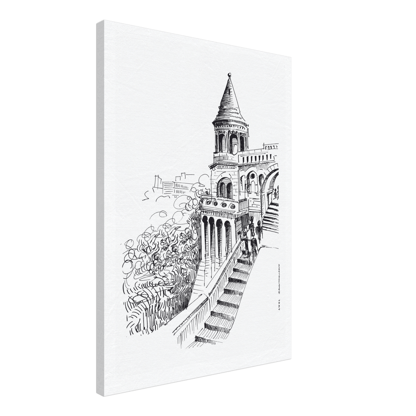 Budapest City Artwork, European Castle, Hungary Art On Canvas Print - Creations Awol