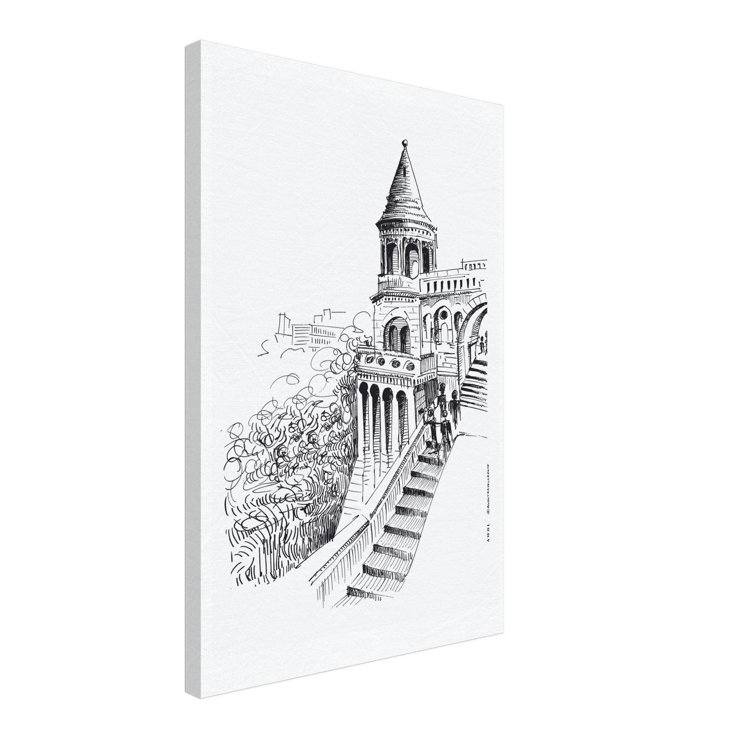Budapest City Artwork, European Castle, Hungary Art On Canvas Print - Creations Awol
