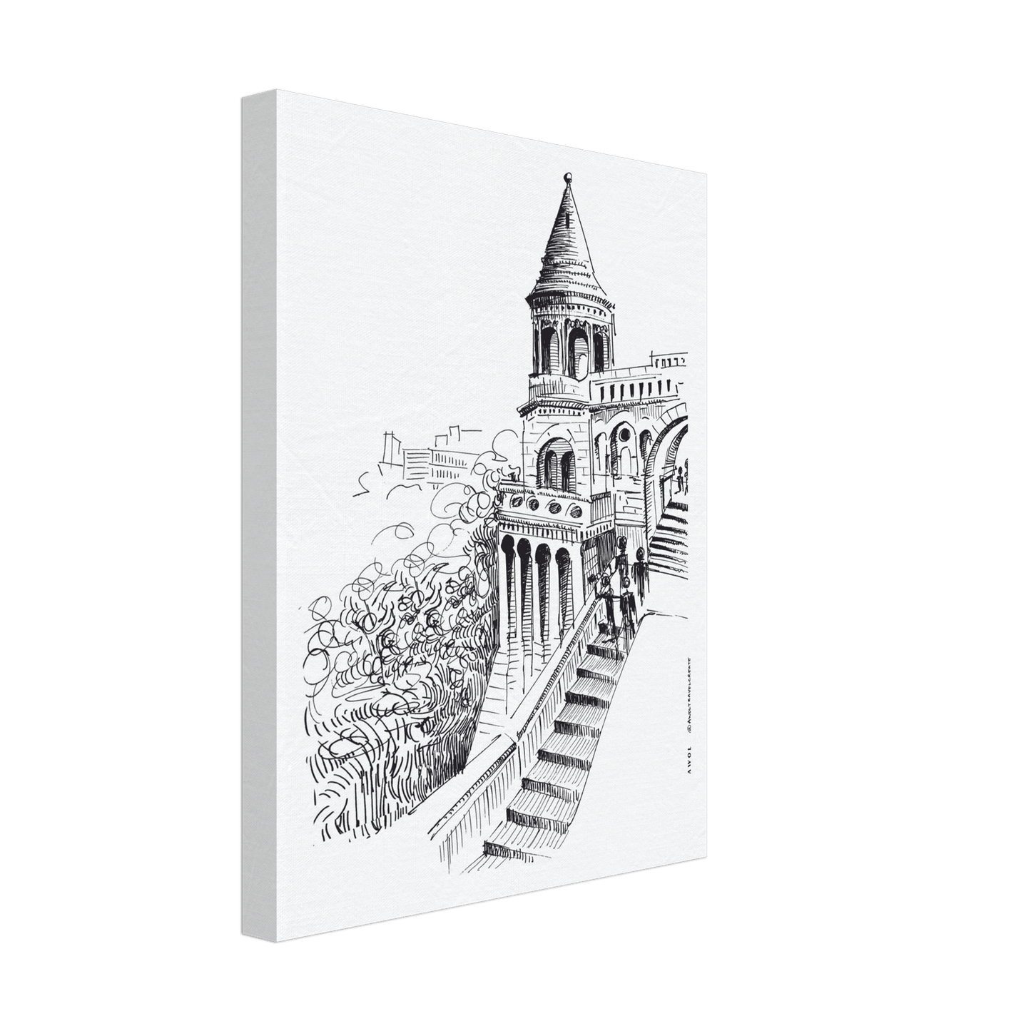 Budapest City Artwork, European Castle, Hungary Art On Canvas Print - Creations Awol