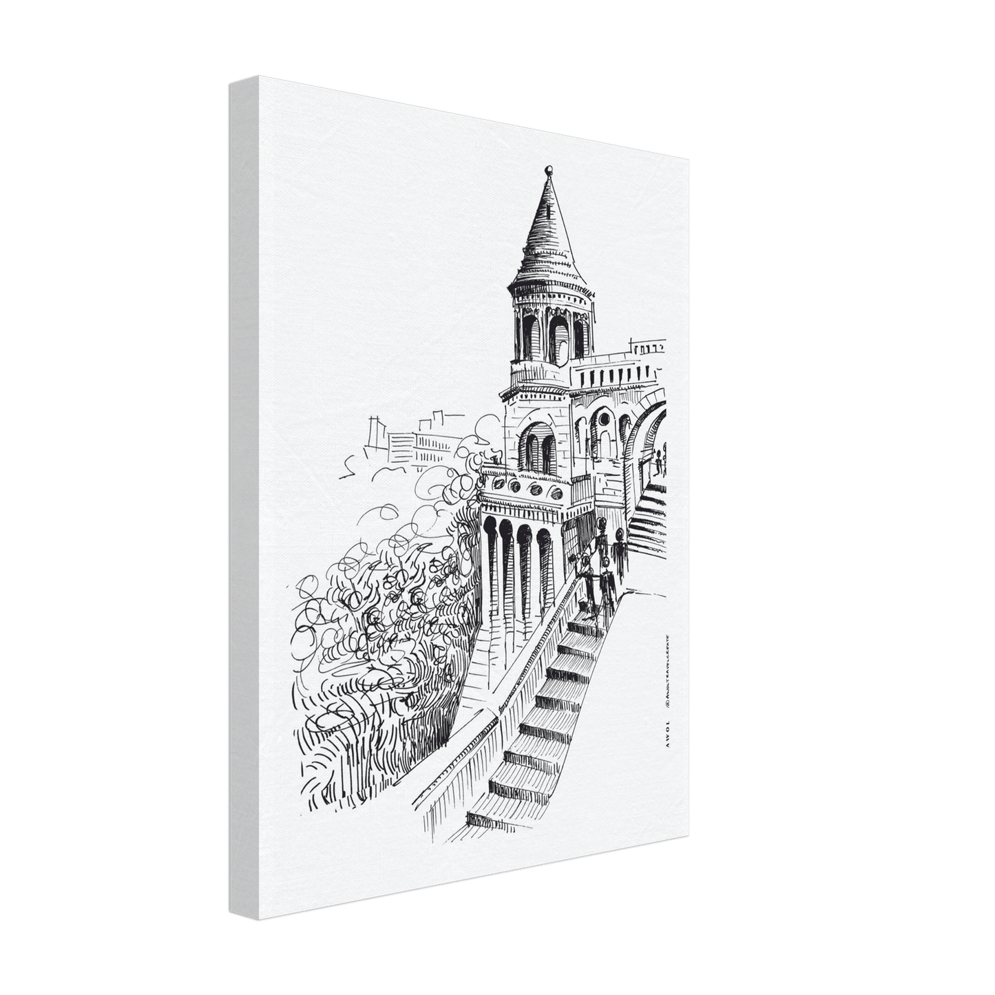 Budapest City Artwork, European Castle, Hungary Art On Canvas Print - Creations Awol