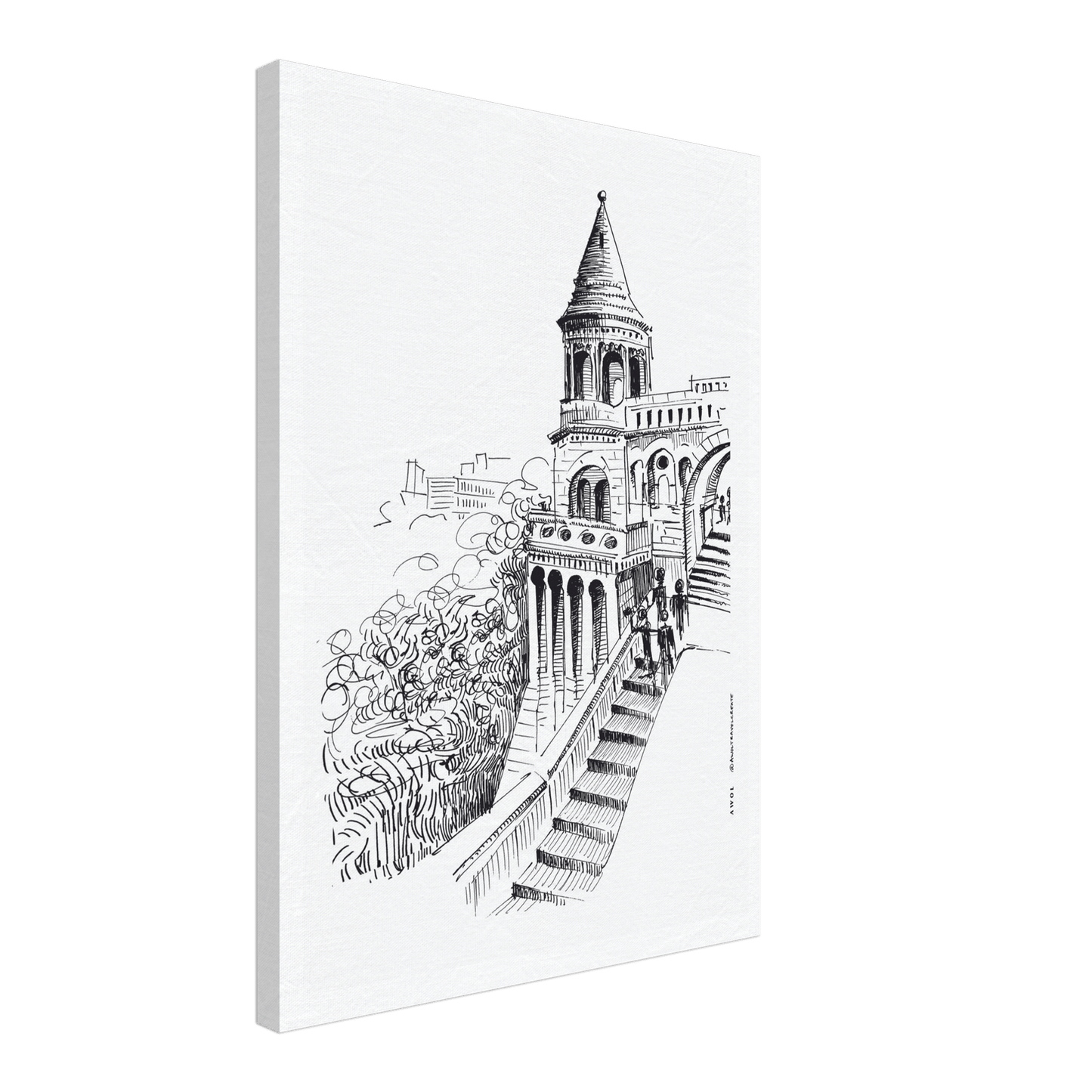 Budapest City Artwork, European Castle, Hungary Art On Canvas Print - Creations Awol