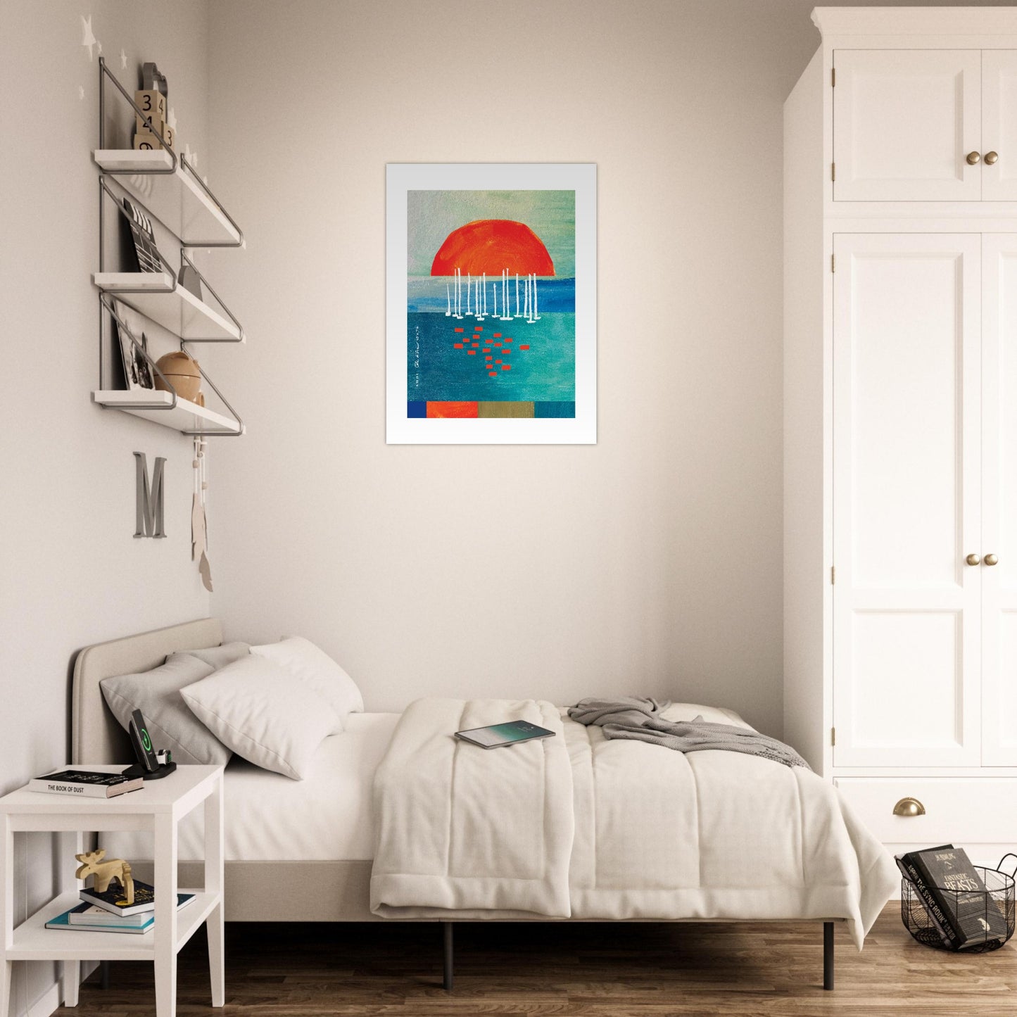 Sunset Wall Art With Sailboats On The Mediterranean Sea: Aluminum Print