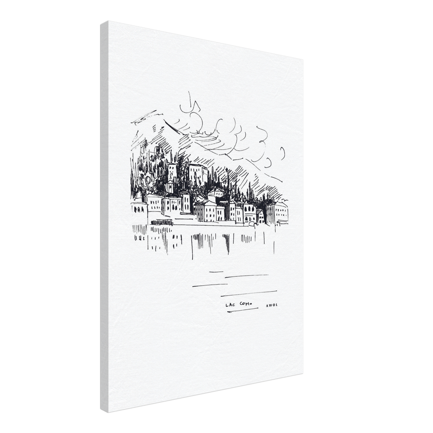 Italian Scenery Wall Art With Villas On A Hill In Lake Como, Canvas Print