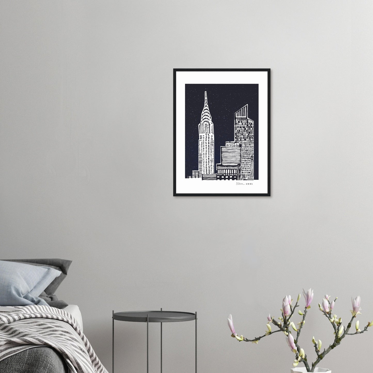 New York City At Night, Manhattan Abstraction: Framed Art Print
