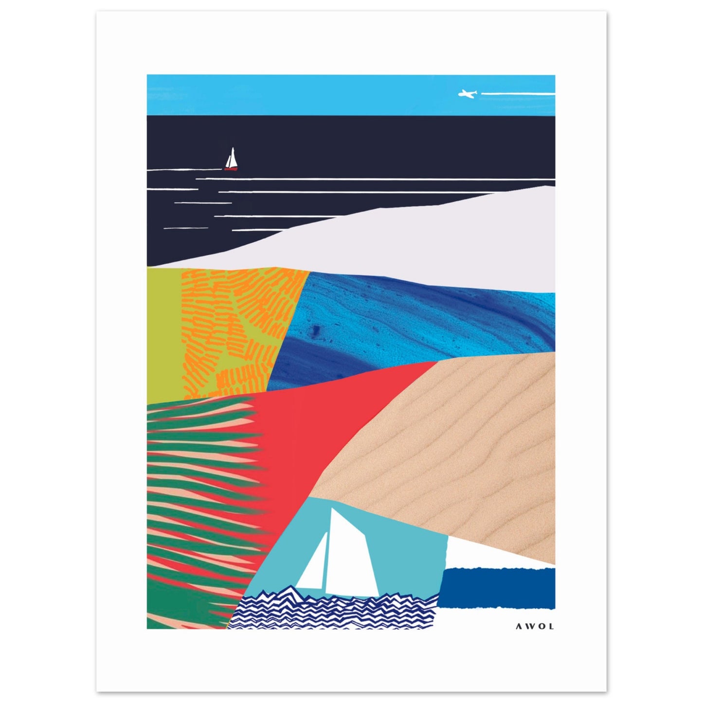 Tropical, Beach Vacation Vibes: Poster Print