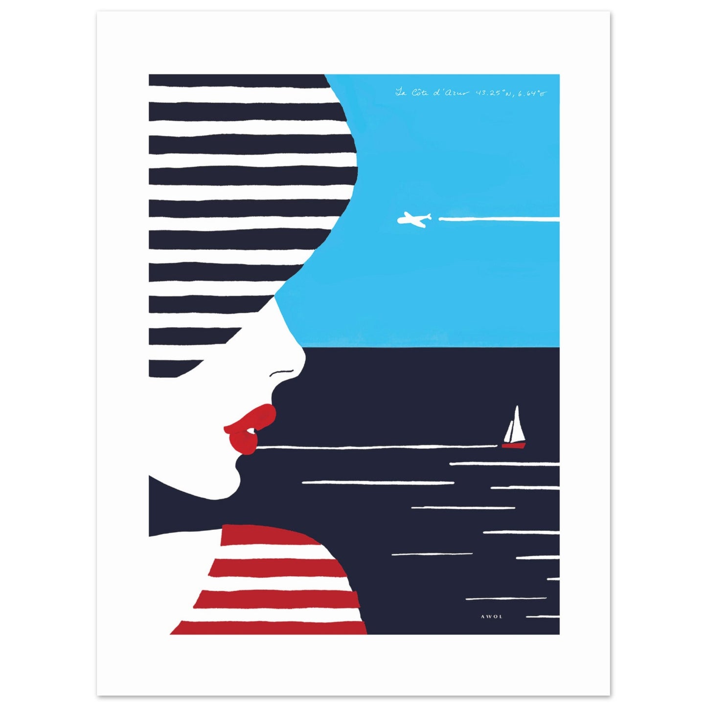 Colourful Beach Portrait Of A Woman By The Sea: Aluminum Art Print