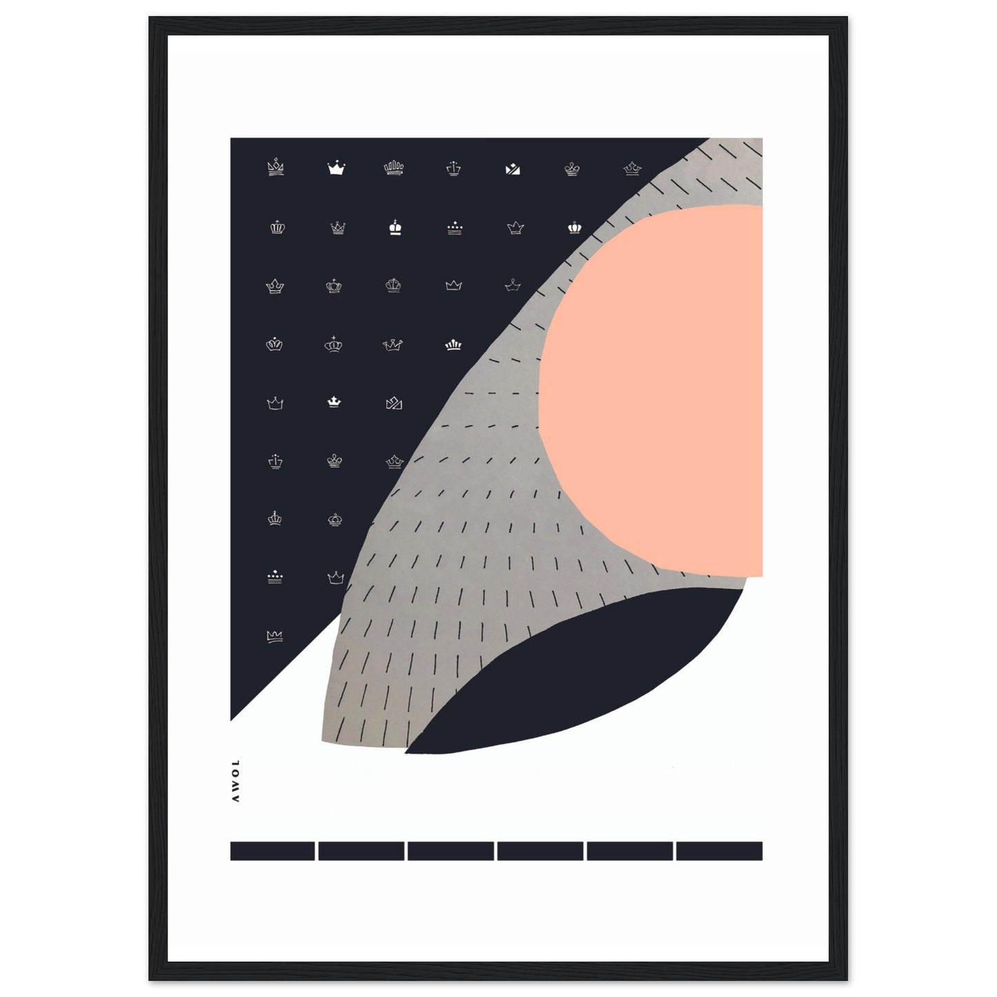 Minimalist Wall Art, Scandinavian Art Print With Abstract Graphic Shapes: Framed Art Print