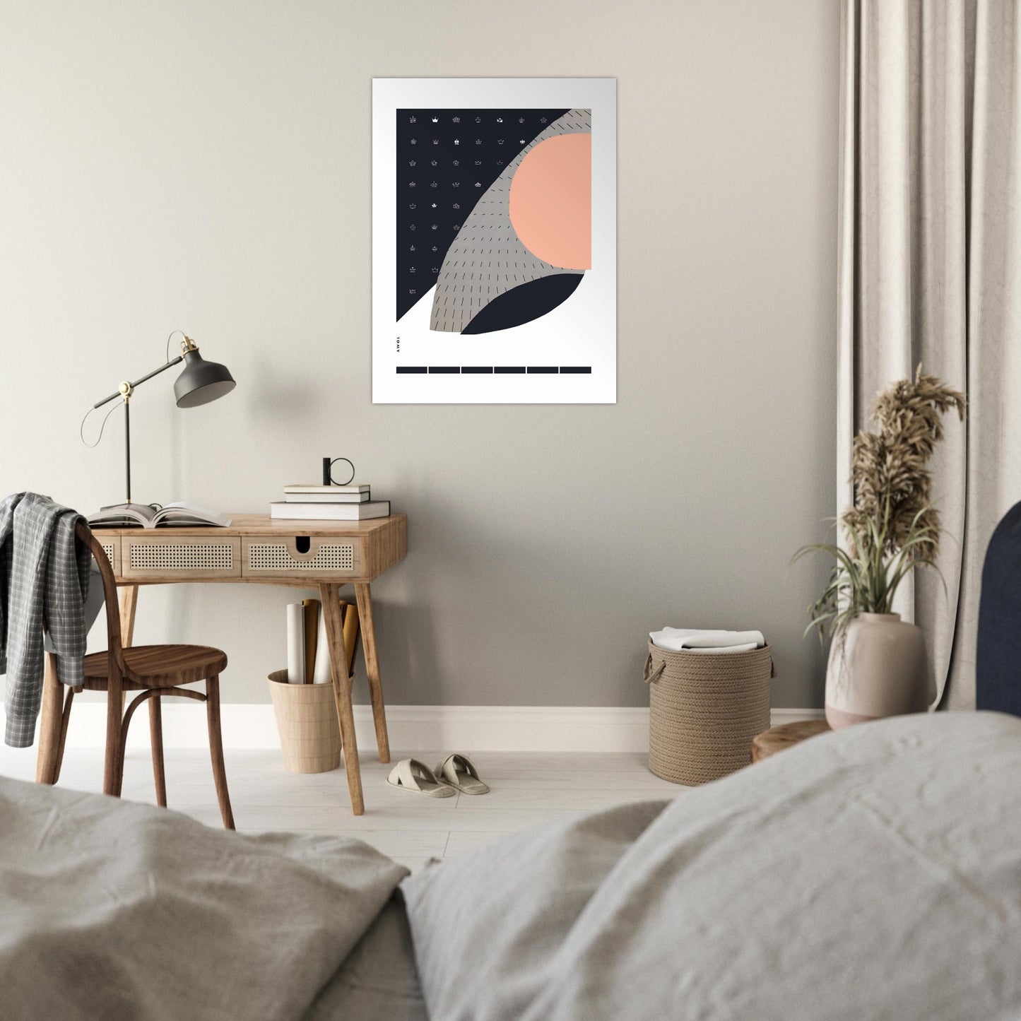 Minimalist Wall Art, Scandinavian Abstraction With Graphic Shapes: Poster Print