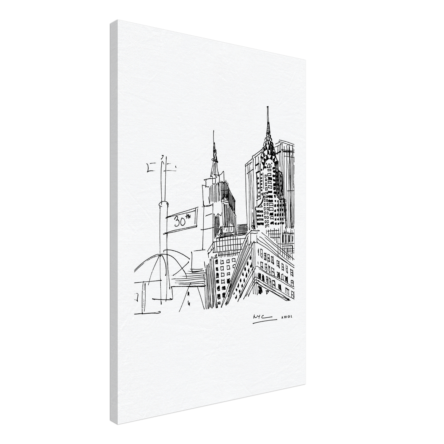New York City Art, Iconic Skyscrapers: Canvas Print