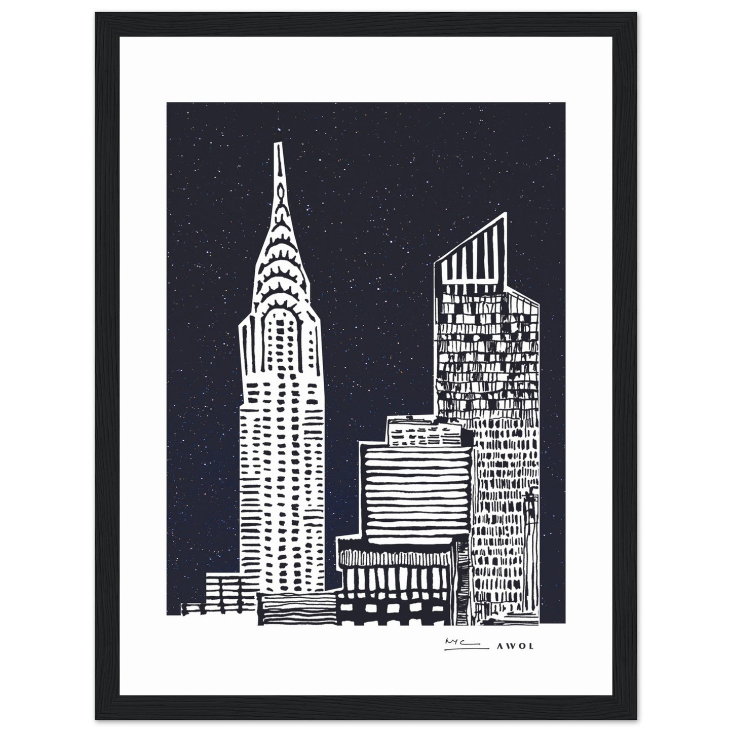 New York City At Night, Manhattan Abstraction: Framed Art Print