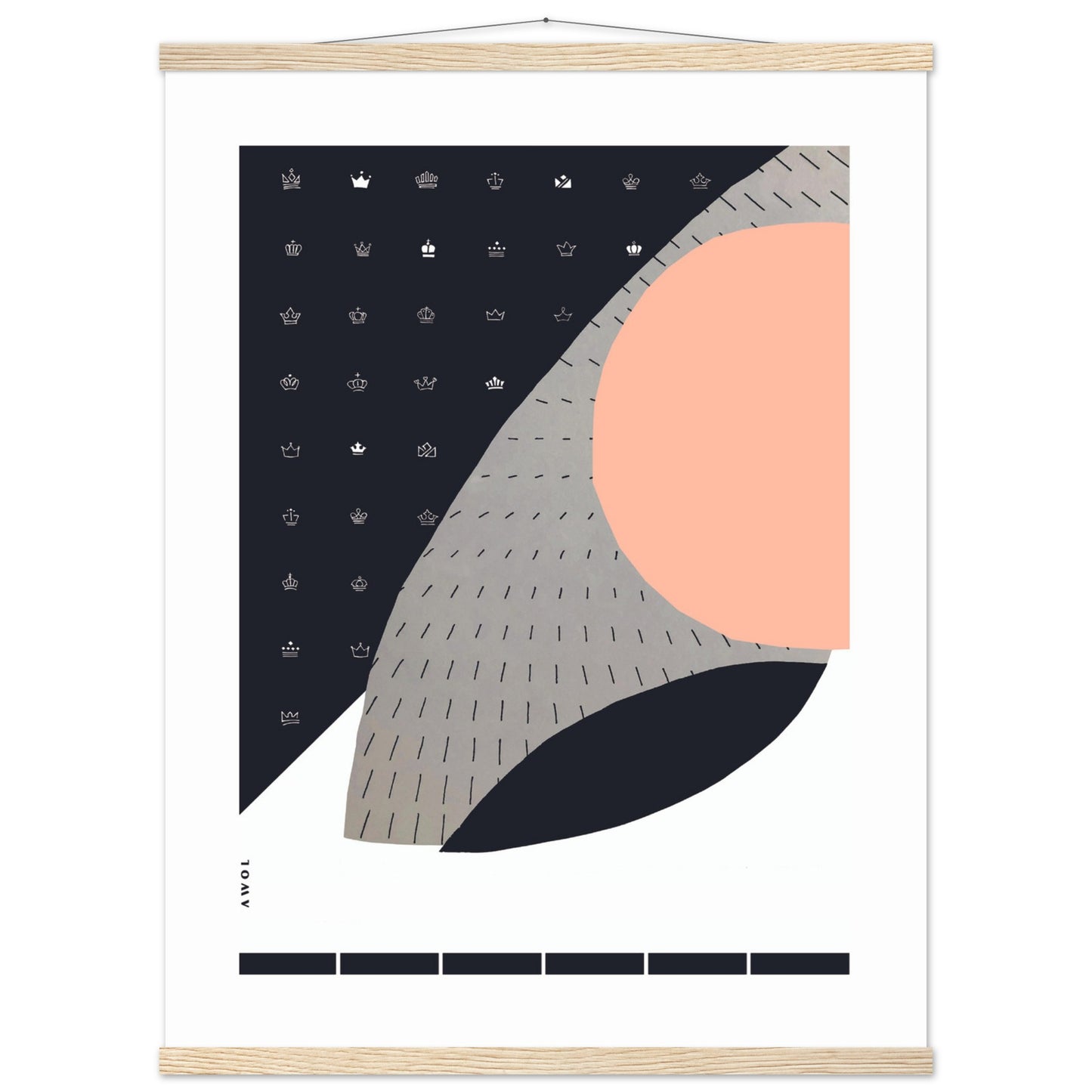 Scandinavian Art Print With Minimalist Pattern, Collage Art: Poster with Hanger
