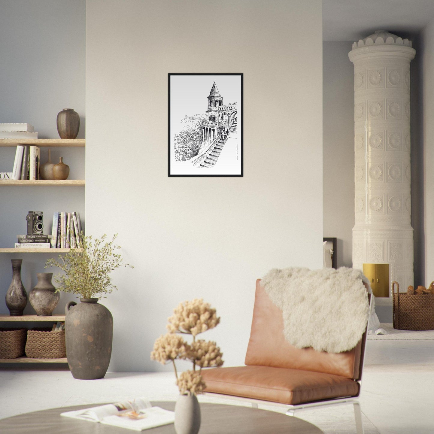 Castle In Budapest Art Print: Hungary Landscape, Wooden Framed Print - Creations Awol