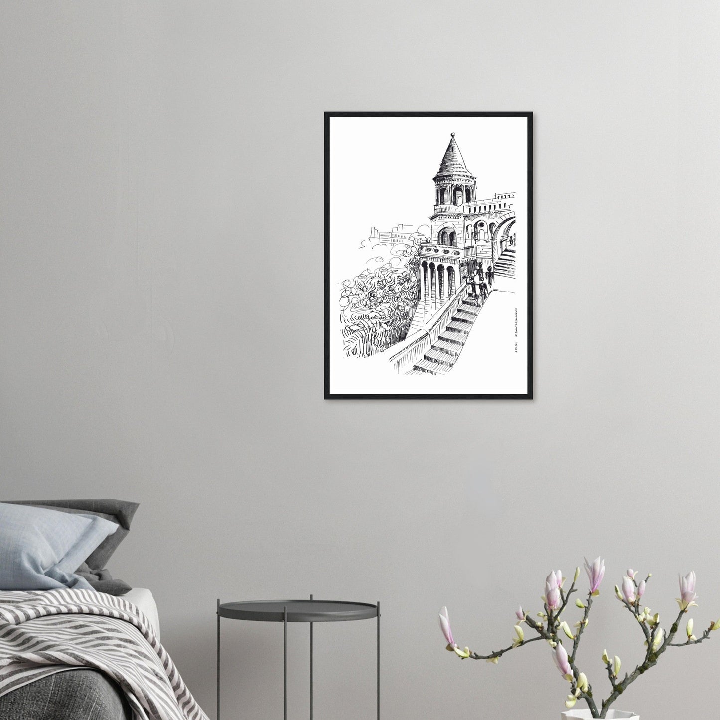 Castle In Budapest Art Print: Hungary Landscape, Wooden Framed Print - Creations Awol