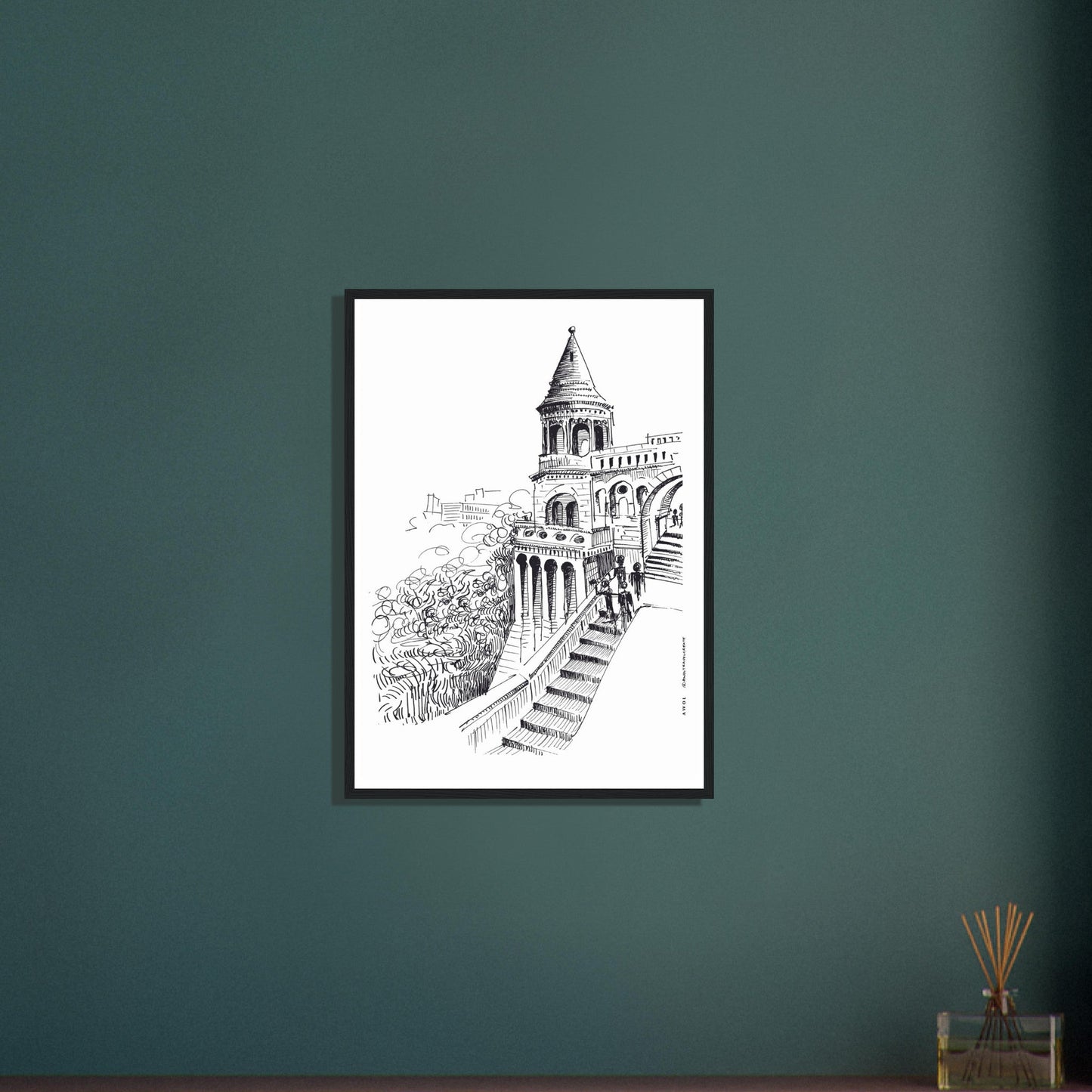 Castle In Budapest Art Print: Hungary Landscape, Wooden Framed Print - Creations Awol