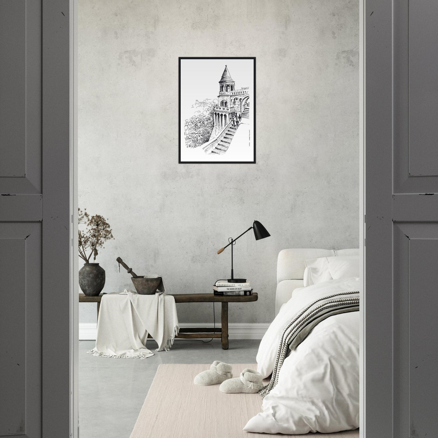 Castle In Budapest Art Print: Hungary Landscape, Wooden Framed Print - Creations Awol