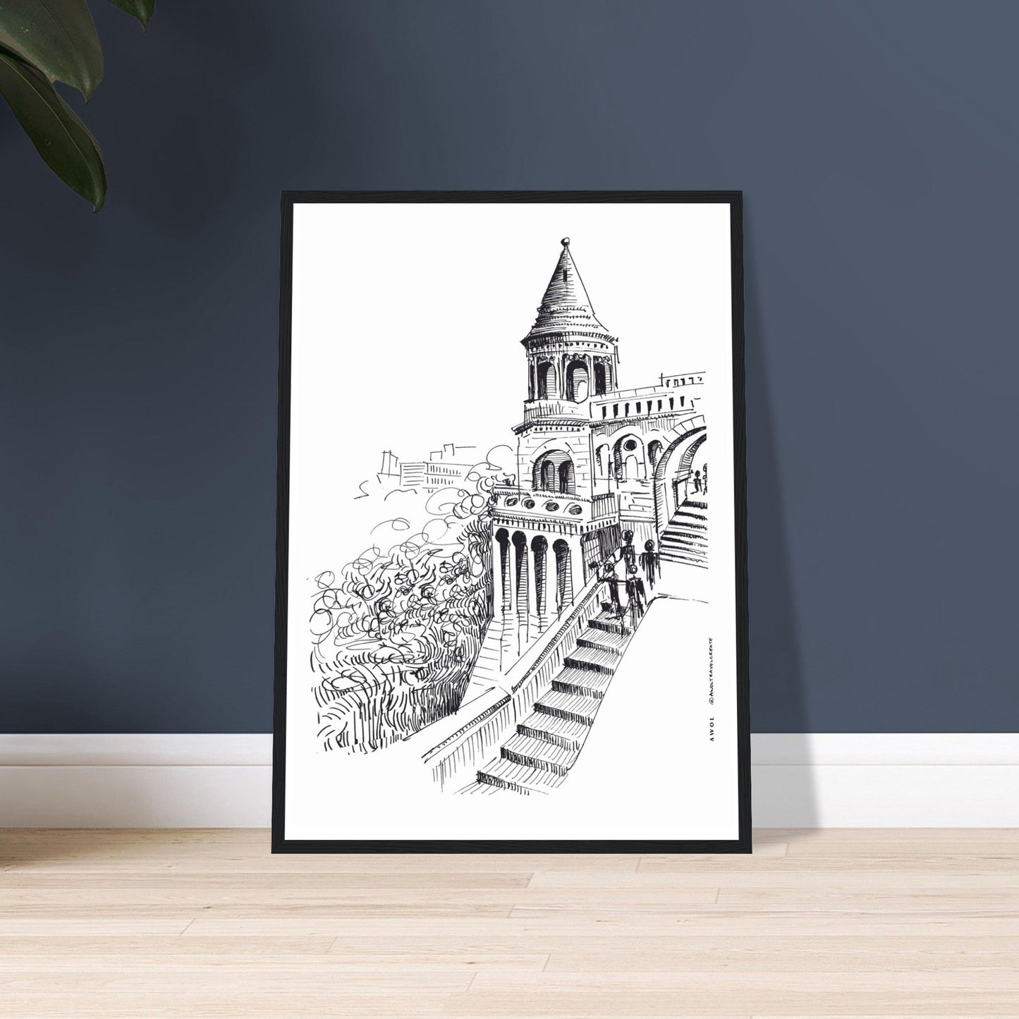 Castle In Budapest Art Print: Hungary Landscape, Wooden Framed Print - Creations Awol