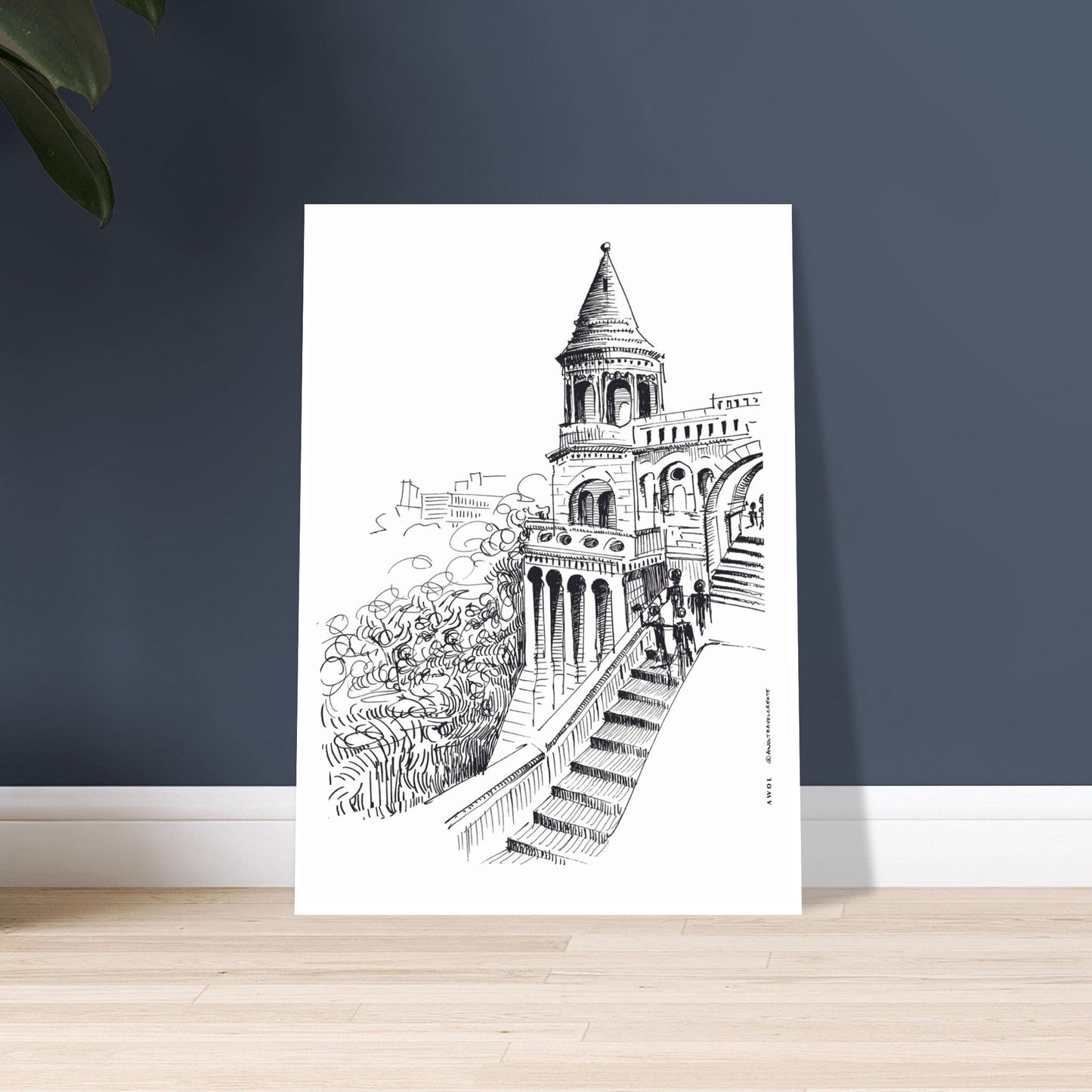 Castle On A Hill Overlooking Budapest: Hungary City Landscape, Premium Matte Paper Poster - Creations Awol