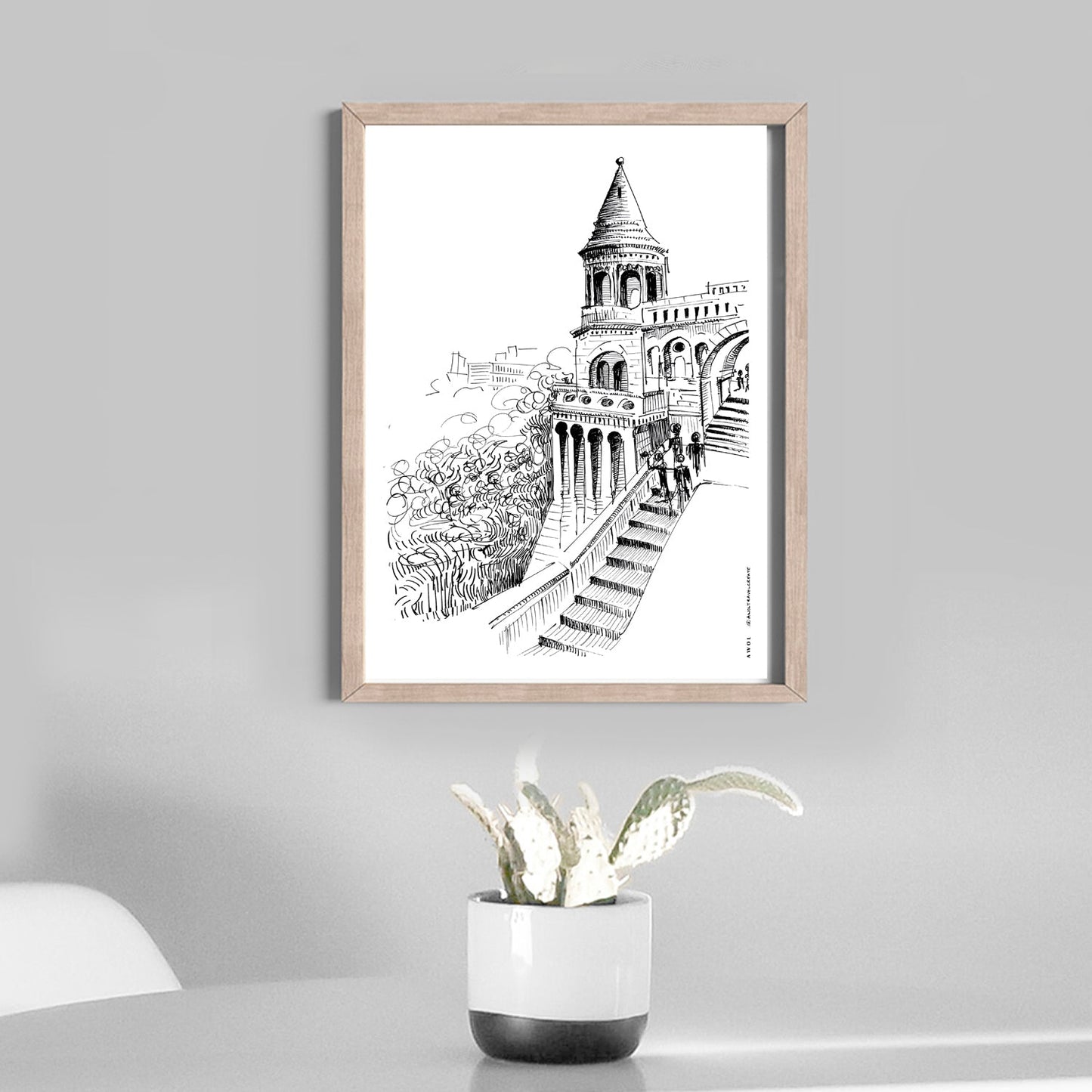 Castle On A Hill Overlooking Budapest: Hungary City Landscape, Premium Matte Paper Poster - Creations Awol