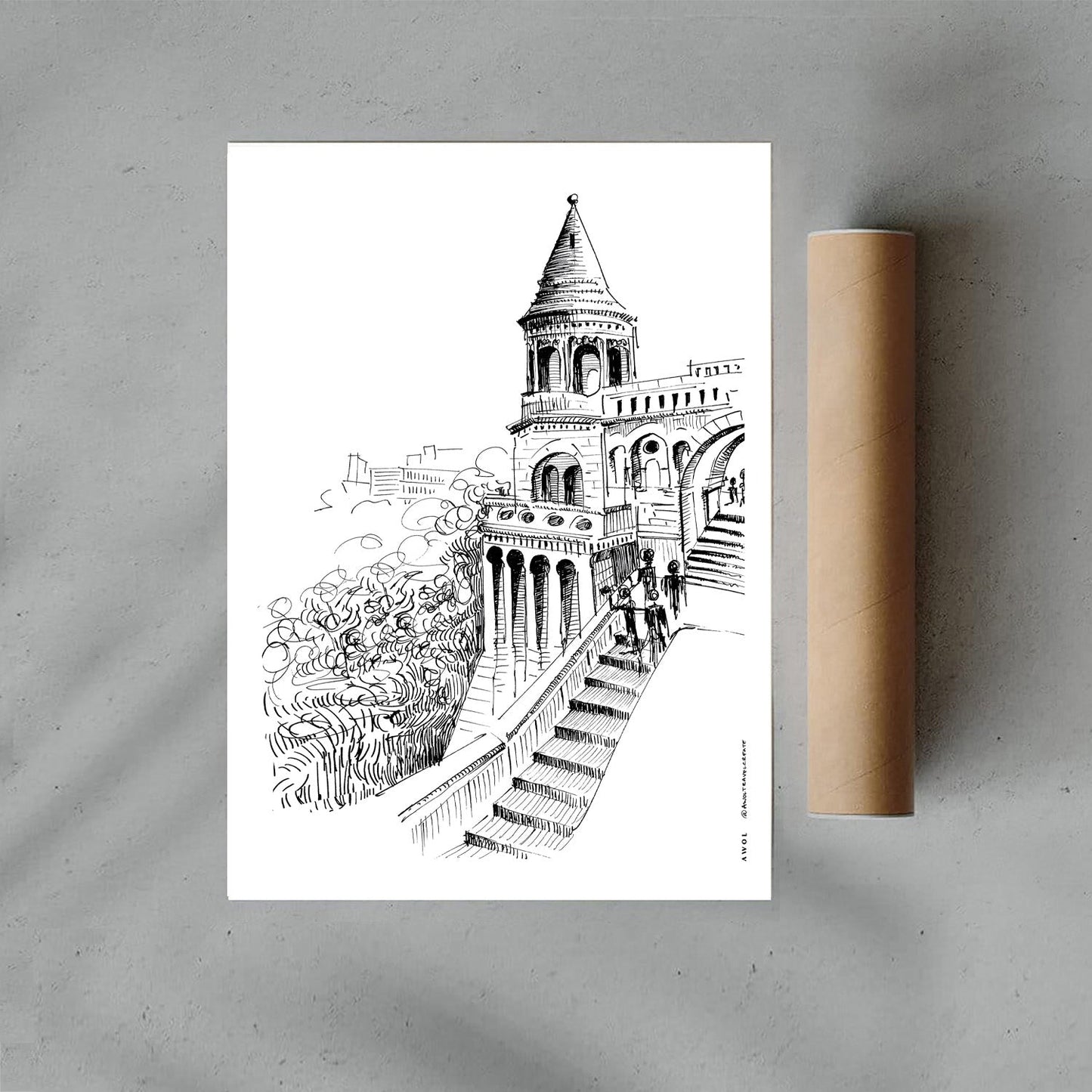 Castle On A Hill Overlooking Budapest: Hungary City Landscape, Premium Matte Paper Poster - Creations Awol