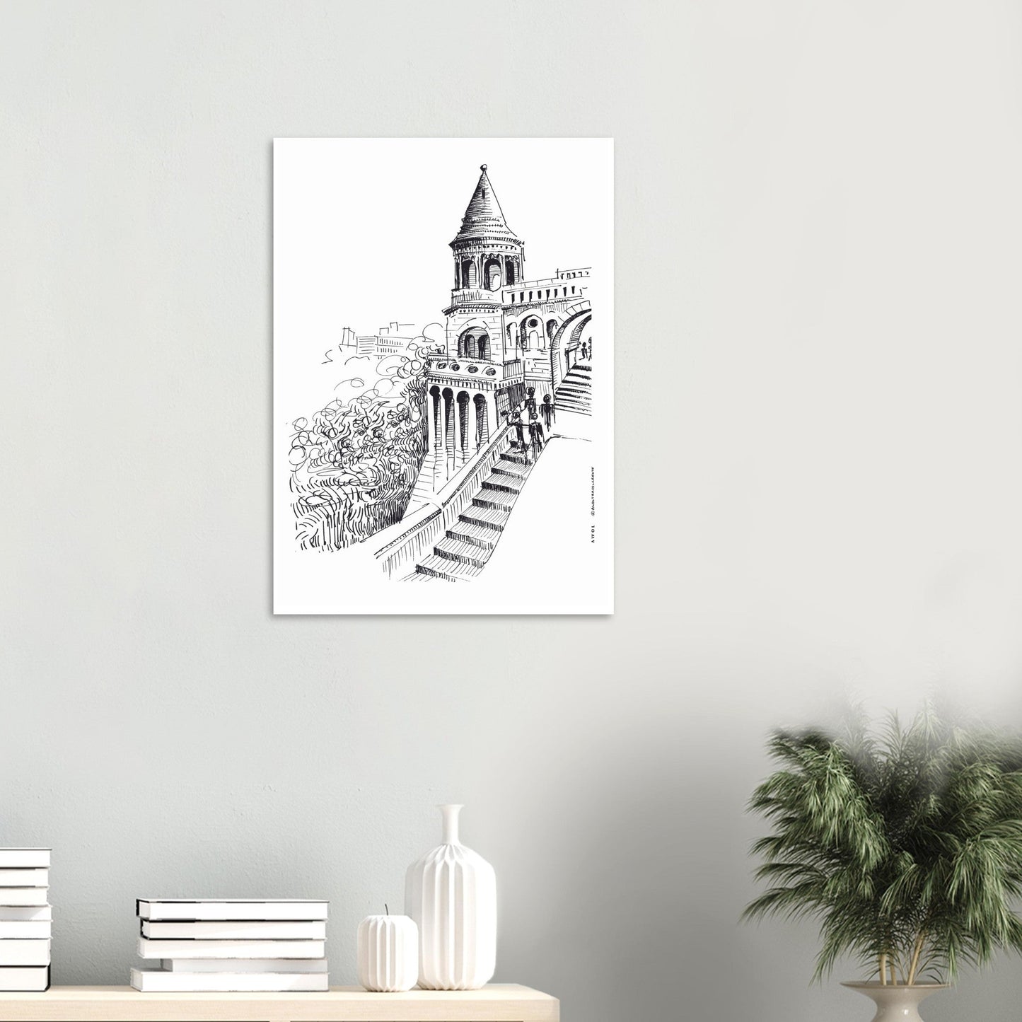 Castle On A Hill Overlooking Budapest: Hungary City Landscape, Premium Matte Paper Poster - Creations Awol