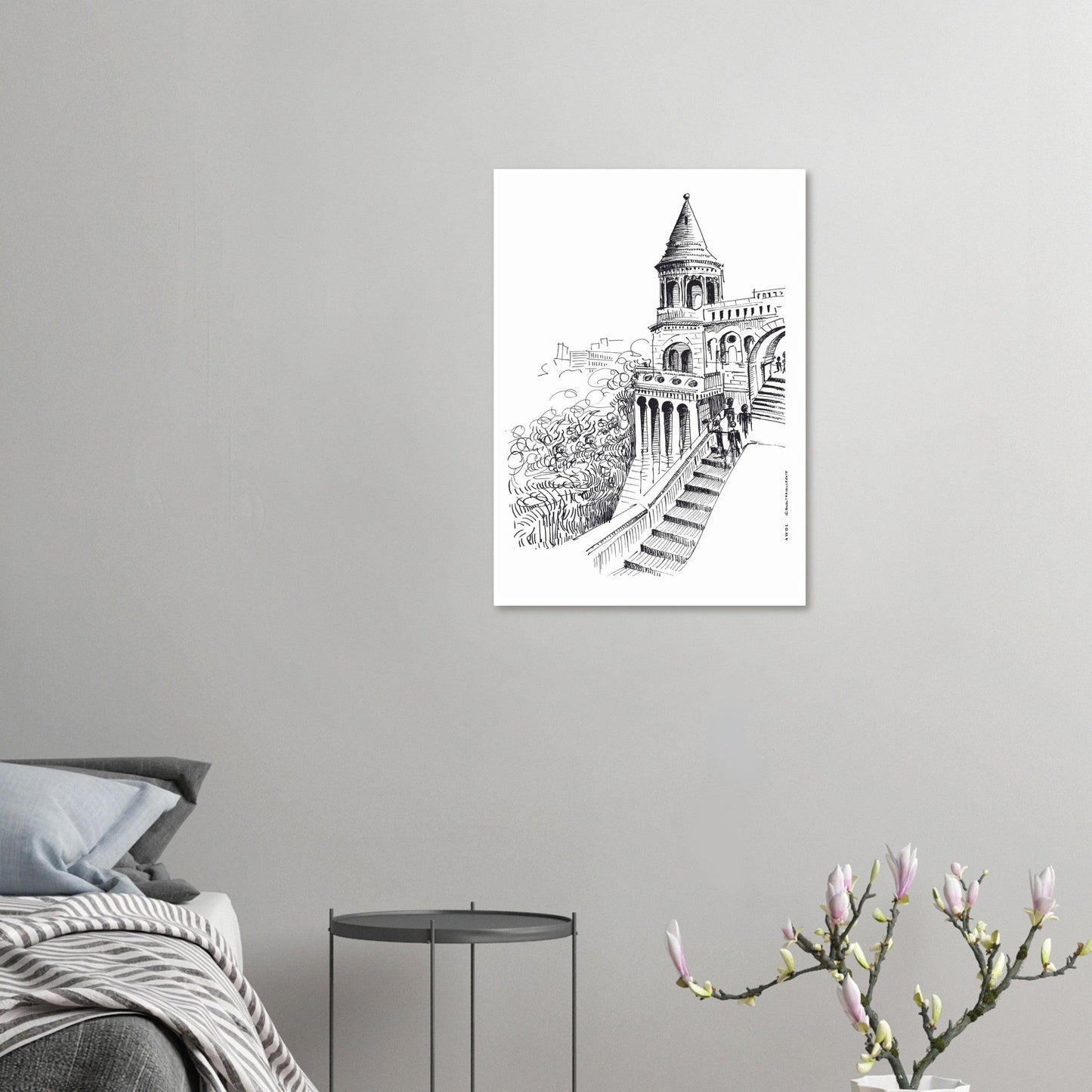 Castle On A Hill Overlooking Budapest: Hungary City Landscape, Premium Matte Paper Poster - Creations Awol