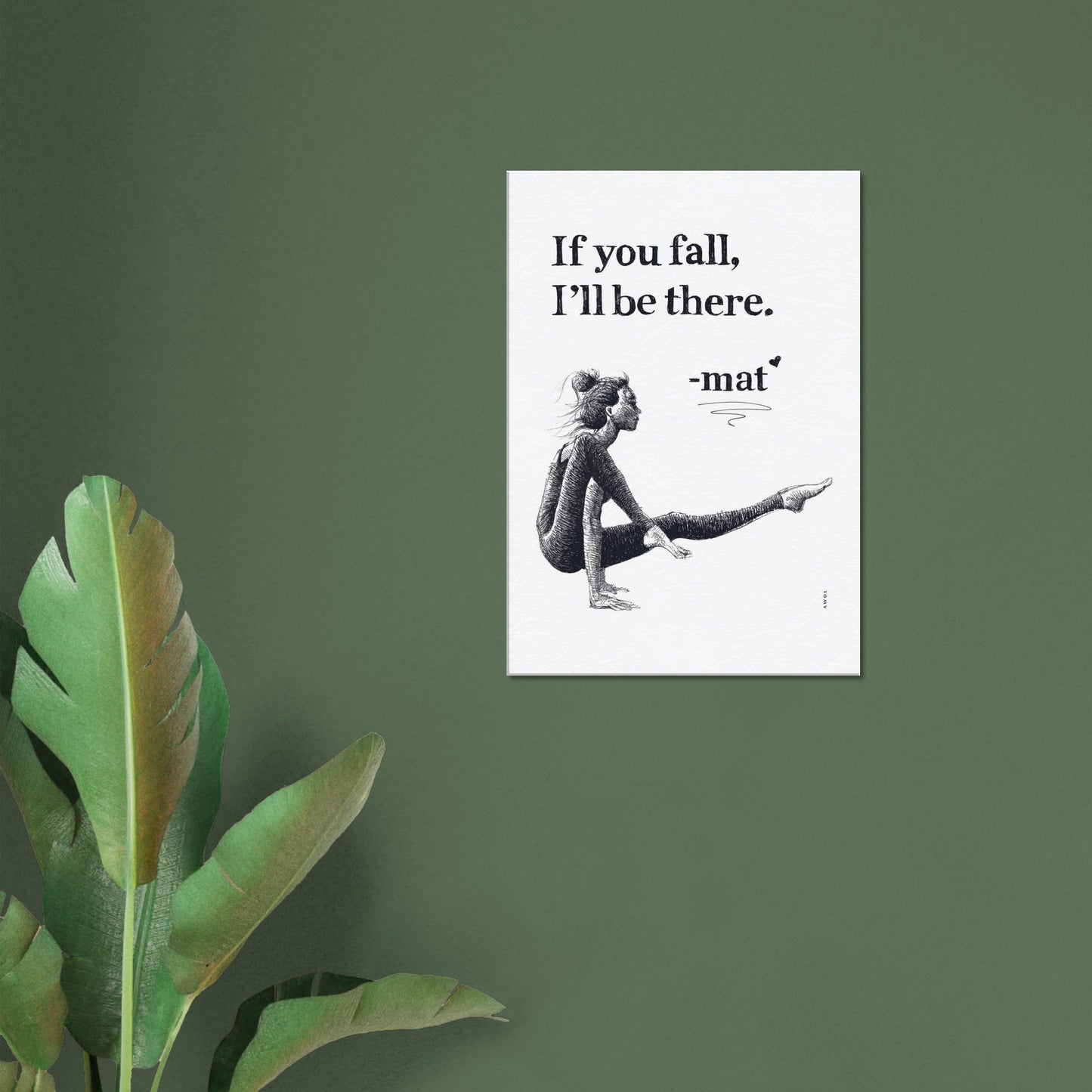 Woman In Yoga Pose On Yoga Mat With Inspirational Quote: Canvas Art Print