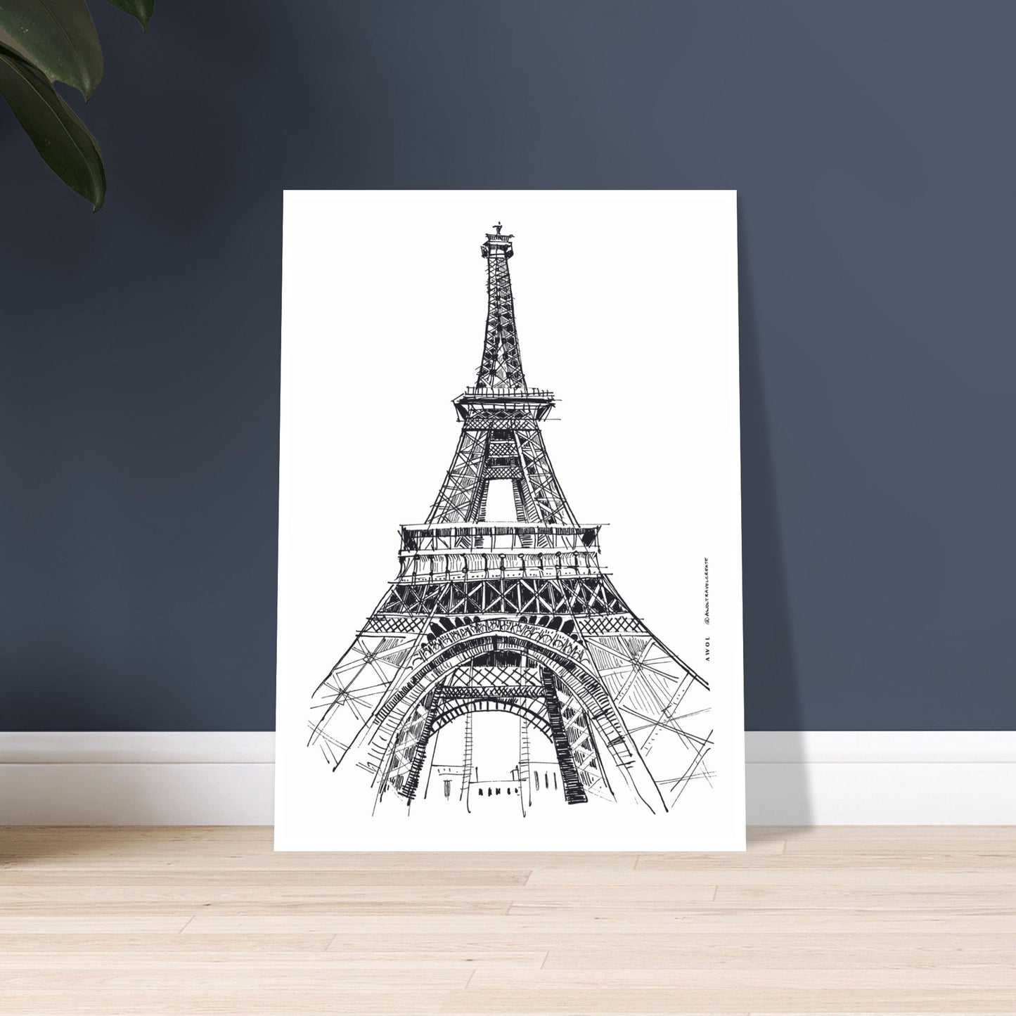 Paris Wall Art, Eiffel Tower In Black And White Art Print: France Travel Poster