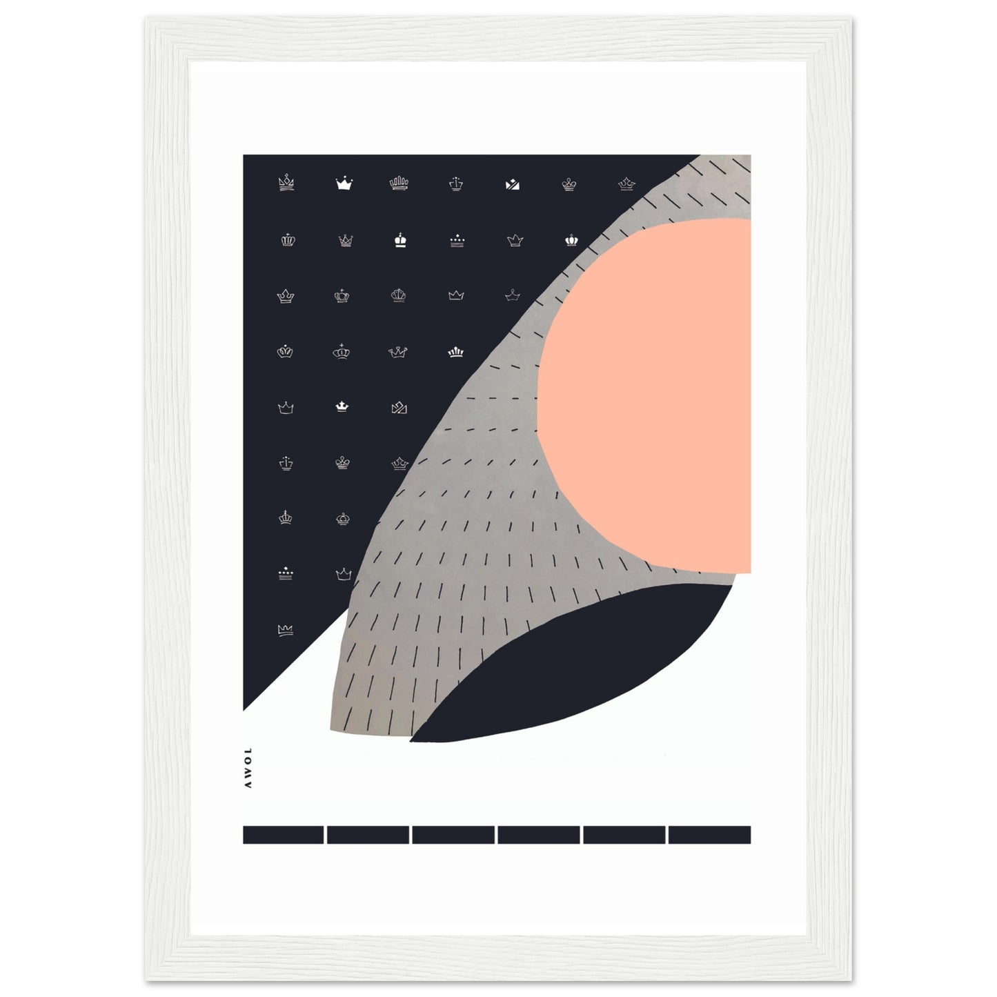 Minimalist Wall Art, Scandinavian Art Print With Abstract Graphic Shapes: Framed Art Print
