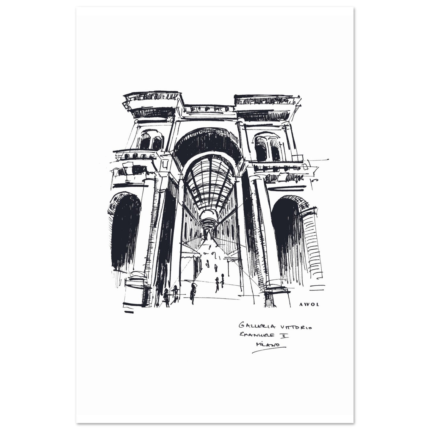 Milan City Art Print With Luxury Shopping Elegance: Poster Print