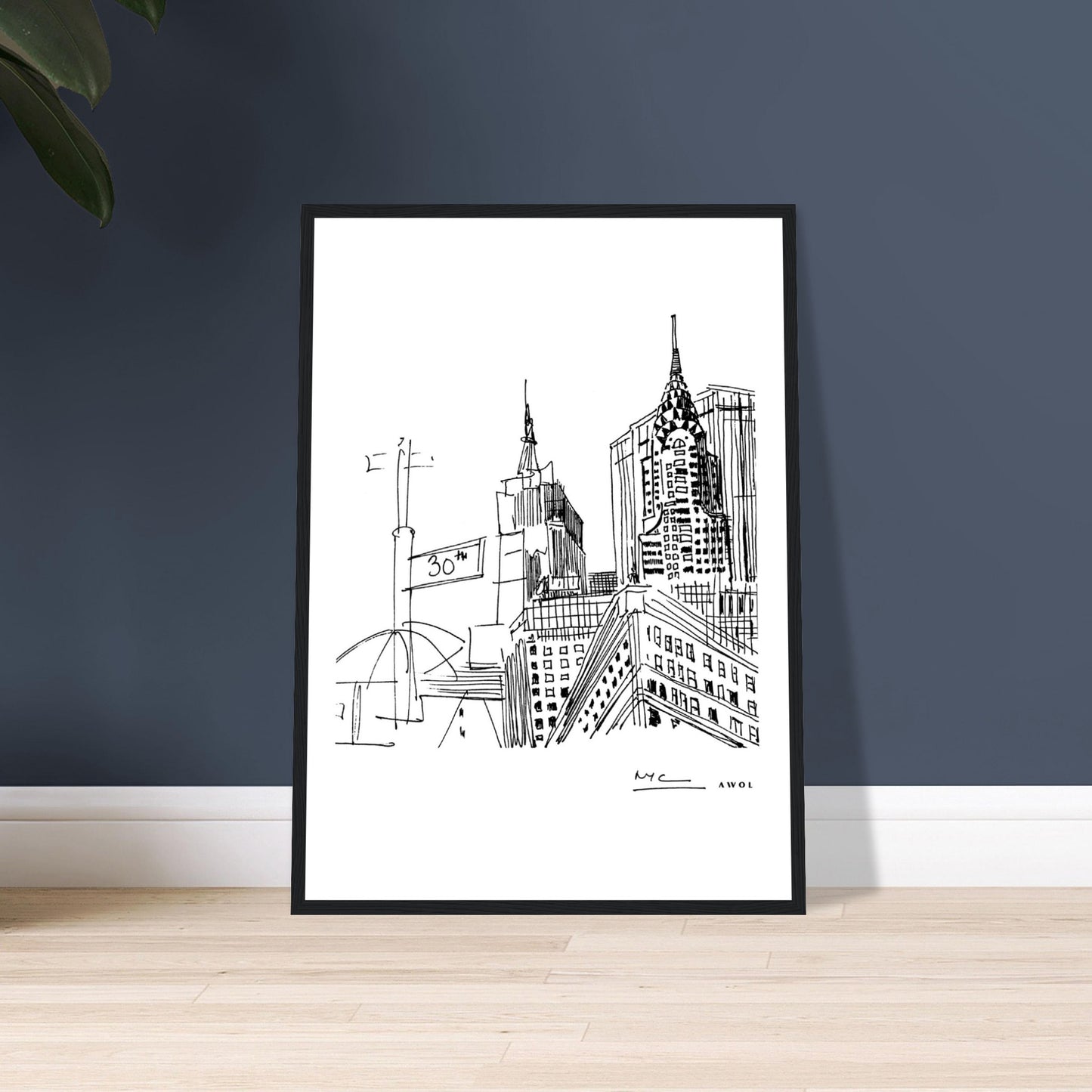 New York City Skyline Art, Iconic Skyscrapers: Framed Art Print