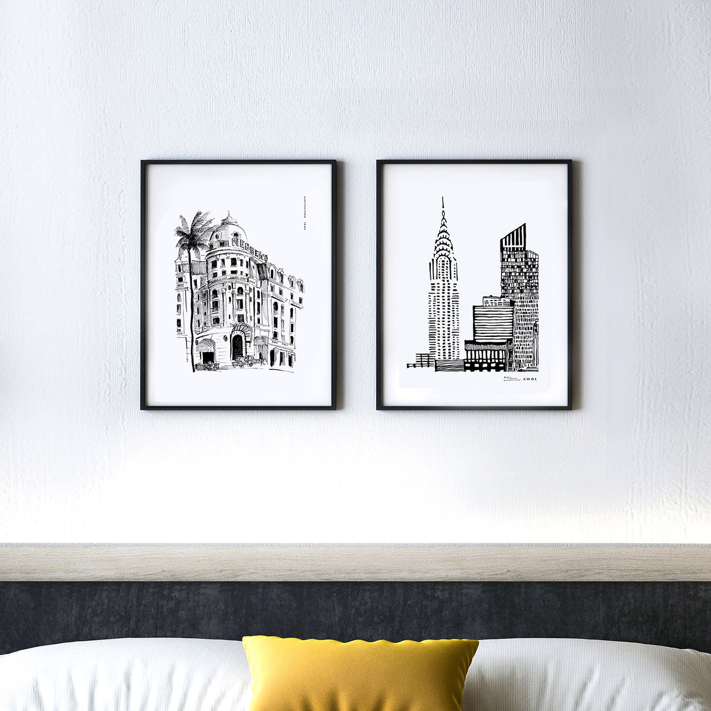 French Riviera Glamour With Palm Trees Art Print: Negresco Hotel Poster Print