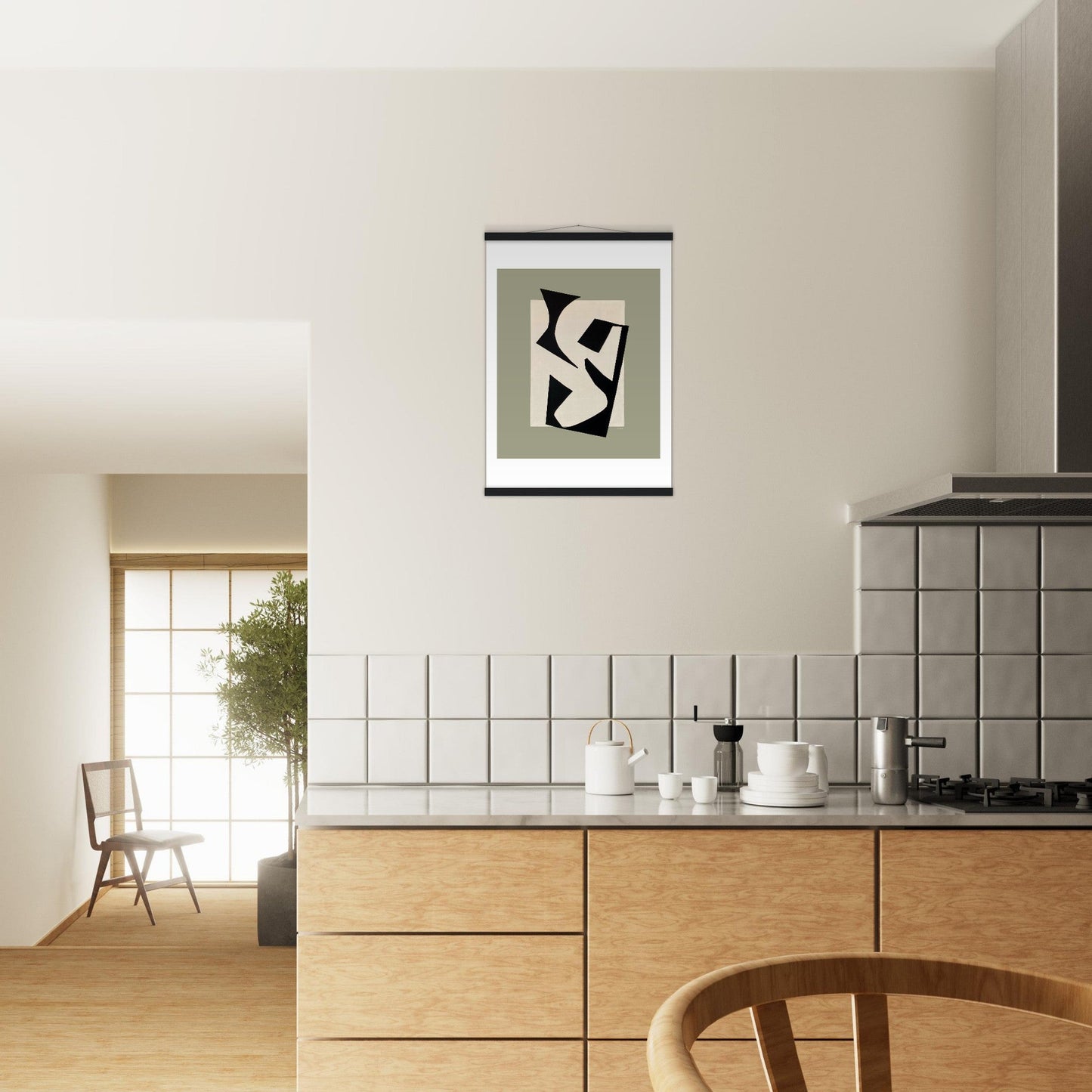Coastlines & Calanques: Abstract Landscape Art Print, Poster with Hanger - Creations Awol