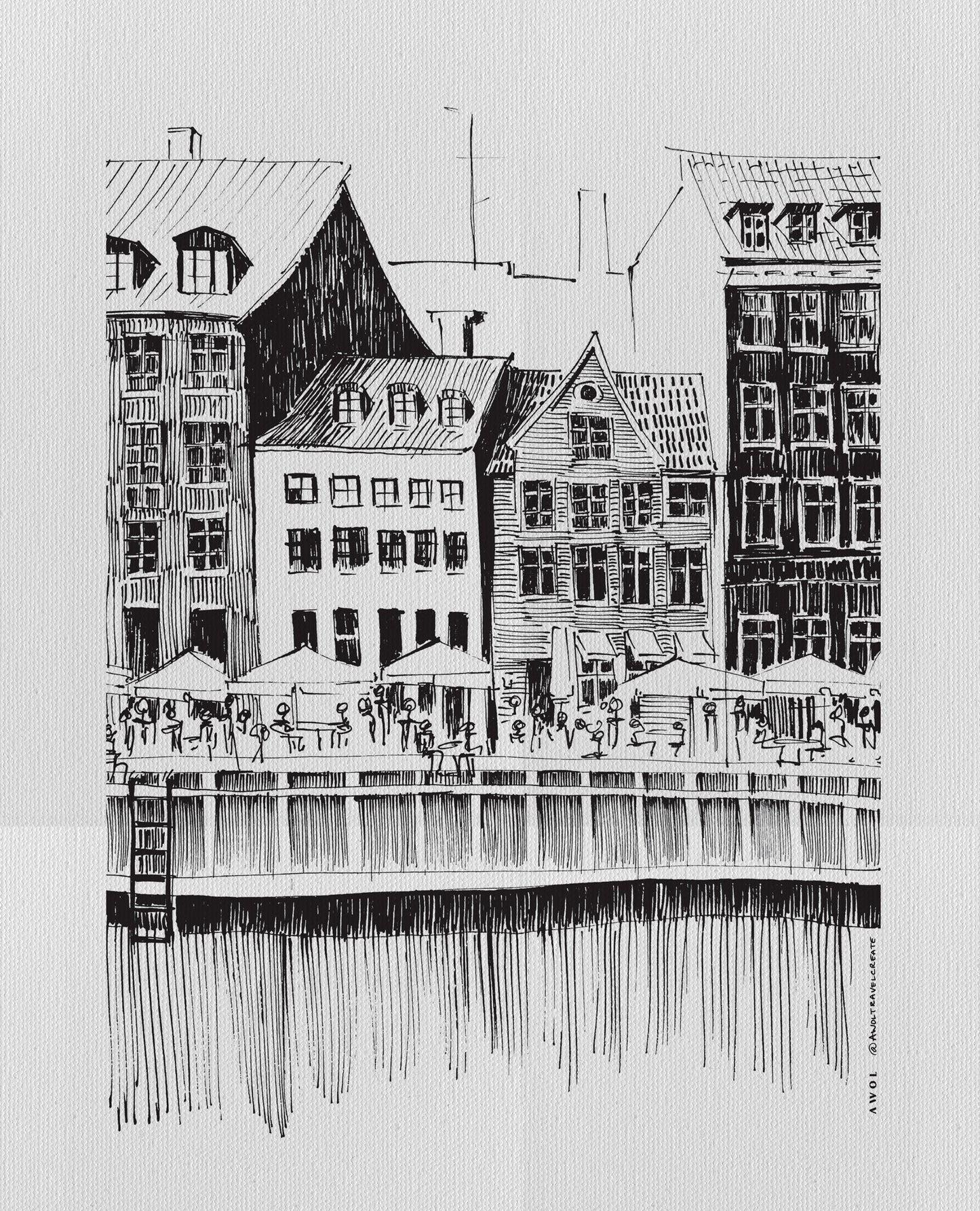 Saturday Afternoon On Nyhavn Canal In Copenhagen, Denmark: Canvas Art Print