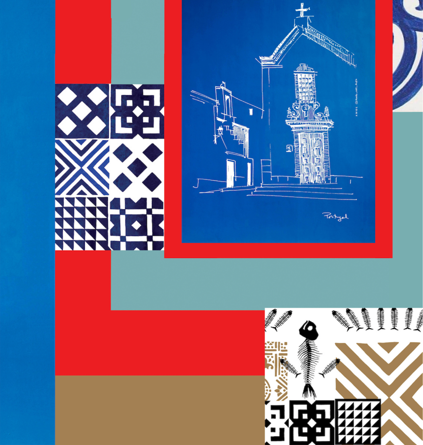 Abstract Portugal Pattern Print: Fine Art Poster