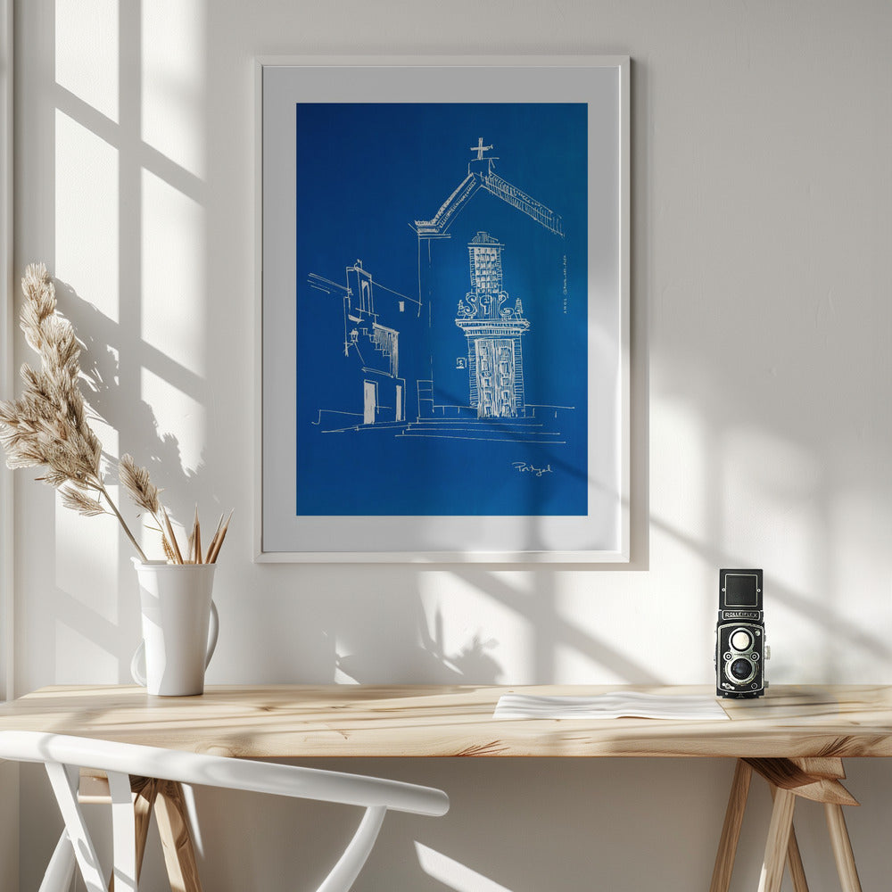 Small Portugese Town By The Sea: Framed Art Print