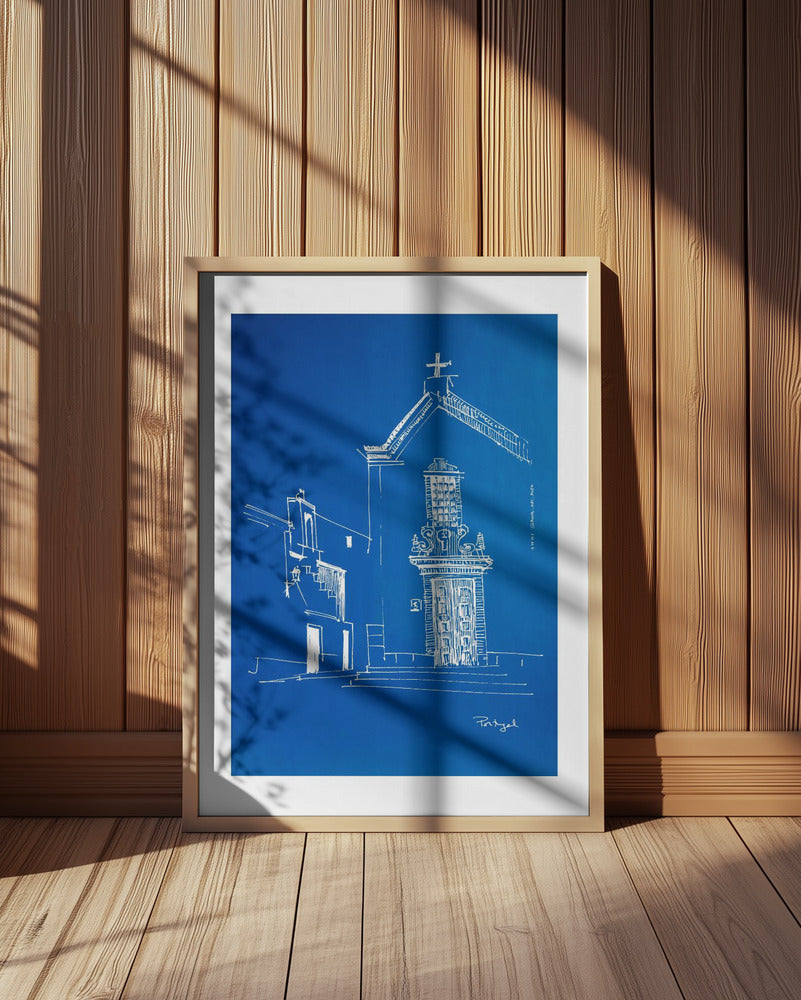 Small Portugese Town By The Sea: Framed Art Print