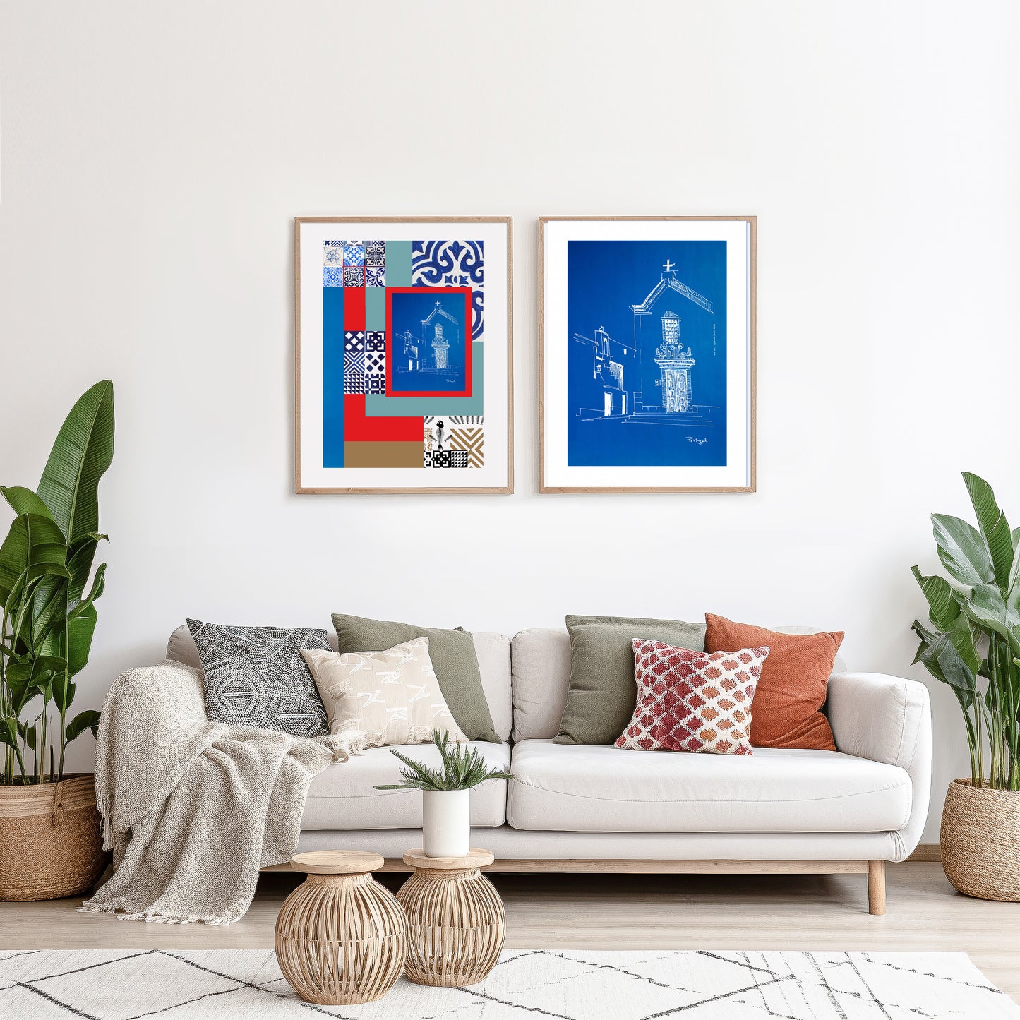 Small Portugese Town By The Sea: Framed Art Print