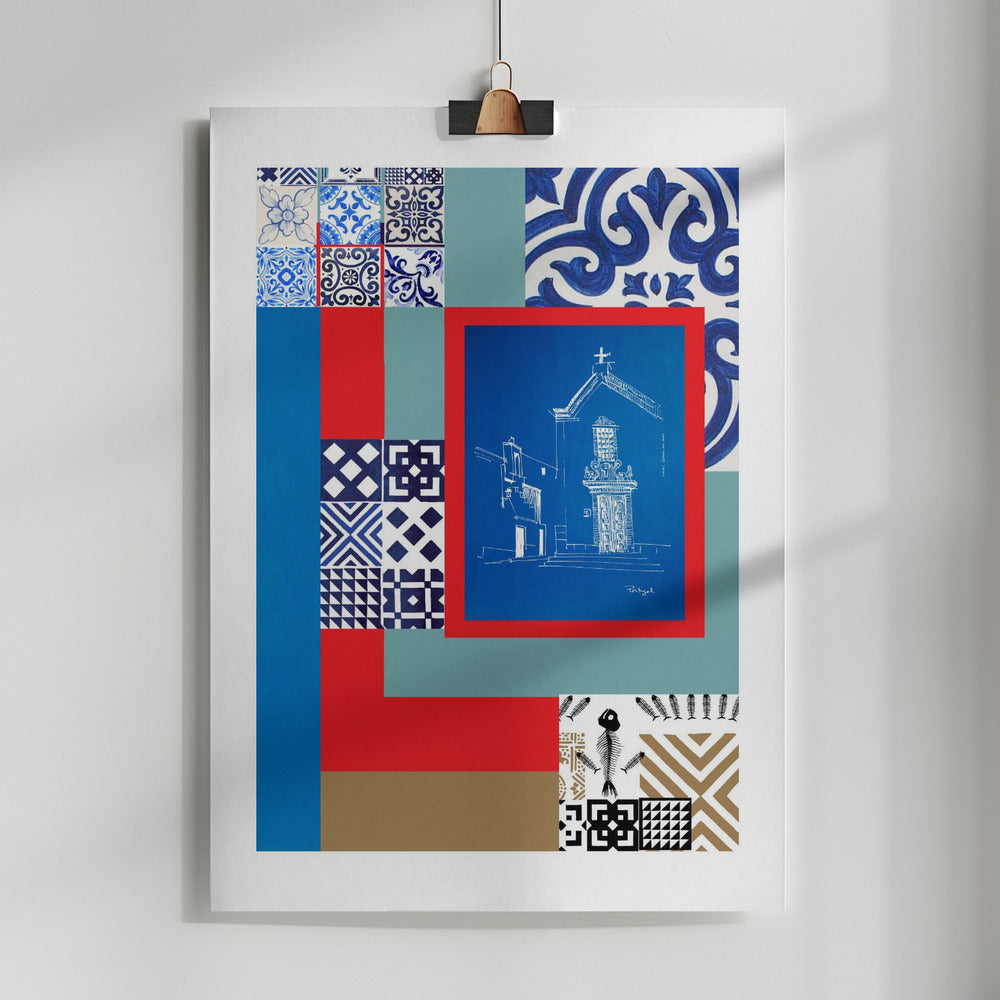 Abstract Portugal Pattern Print: Fine Art Poster