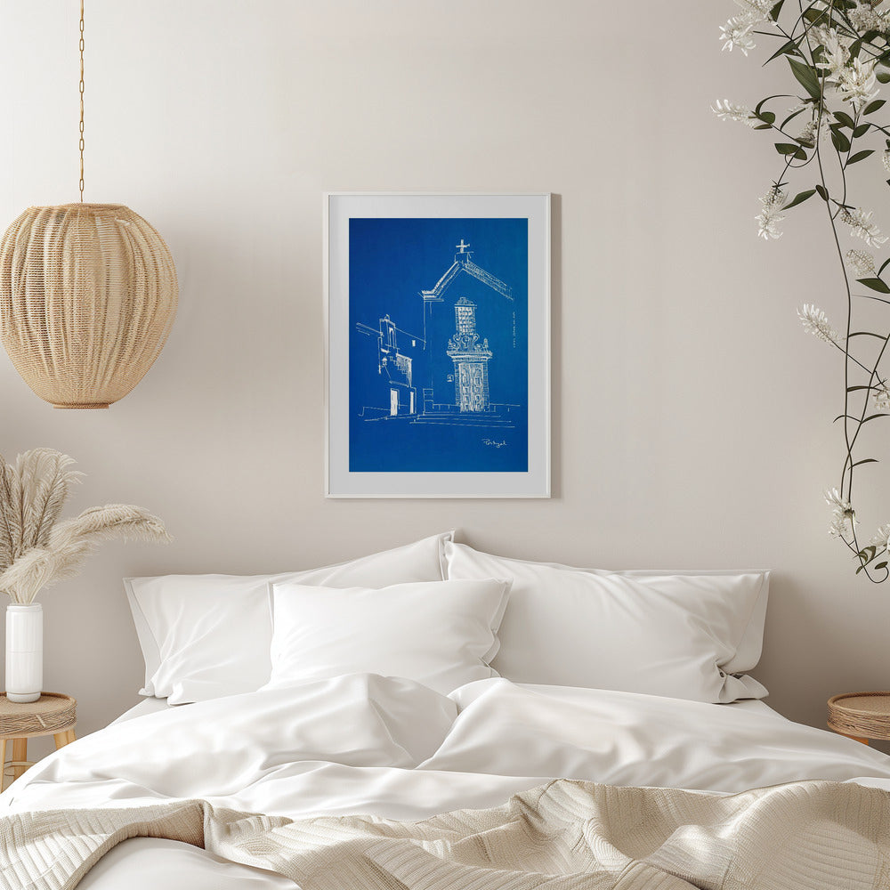 Small Portugese Town By The Sea: Framed Art Print