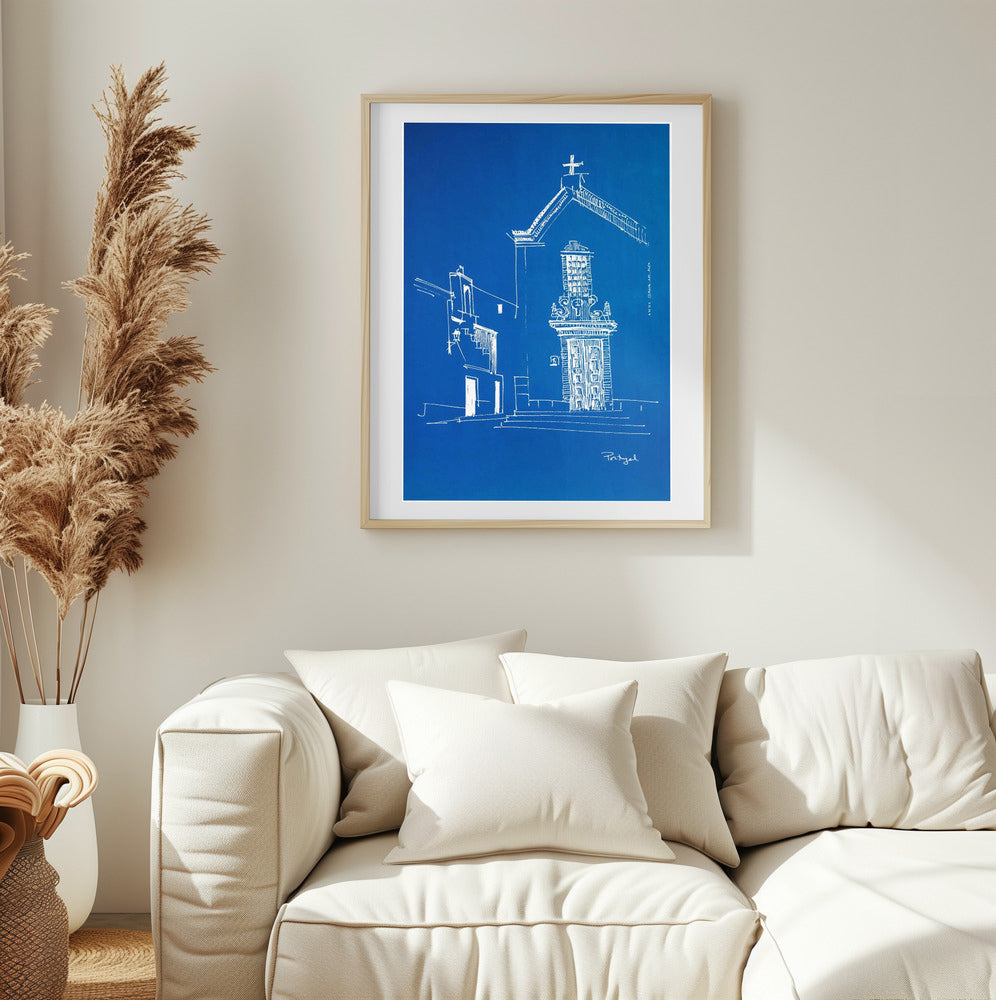 Small Portugese Town By The Sea: Framed Art Print