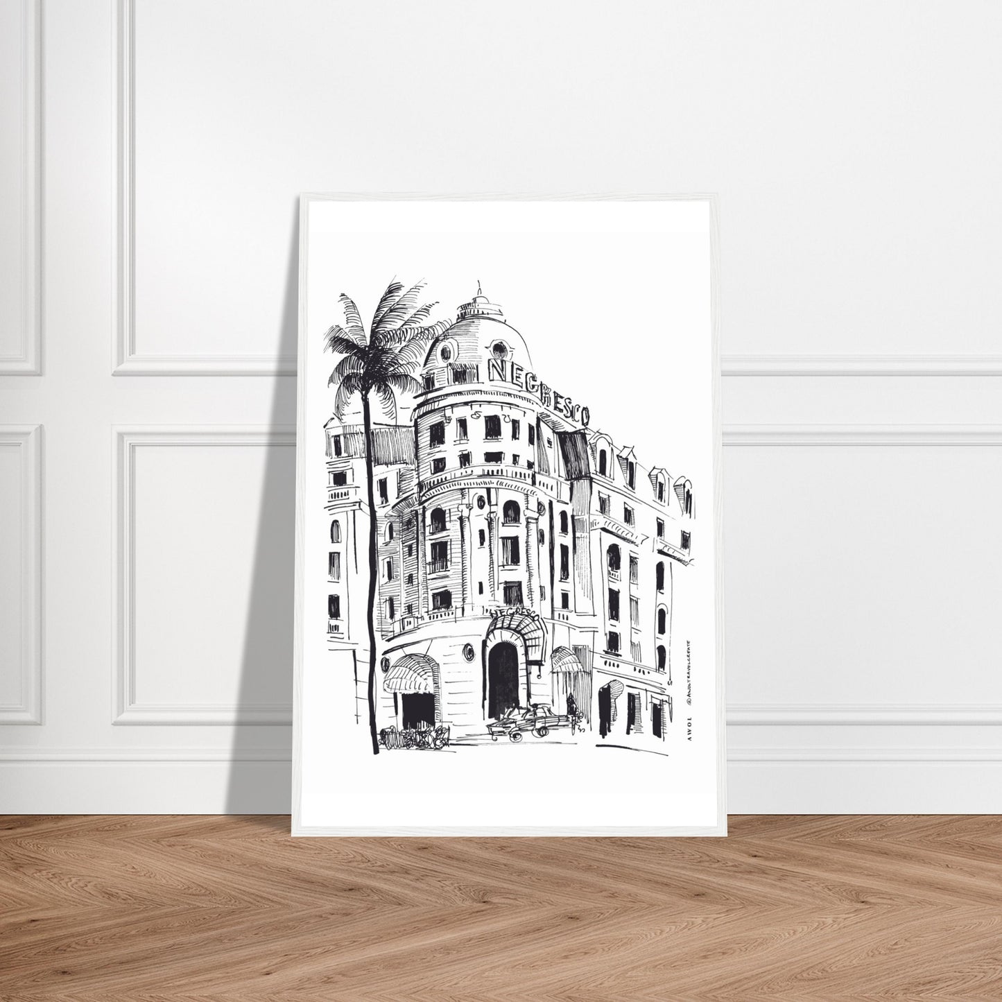 Palm Trees On The French Riviera: Côte d'Azur Framed Art Print