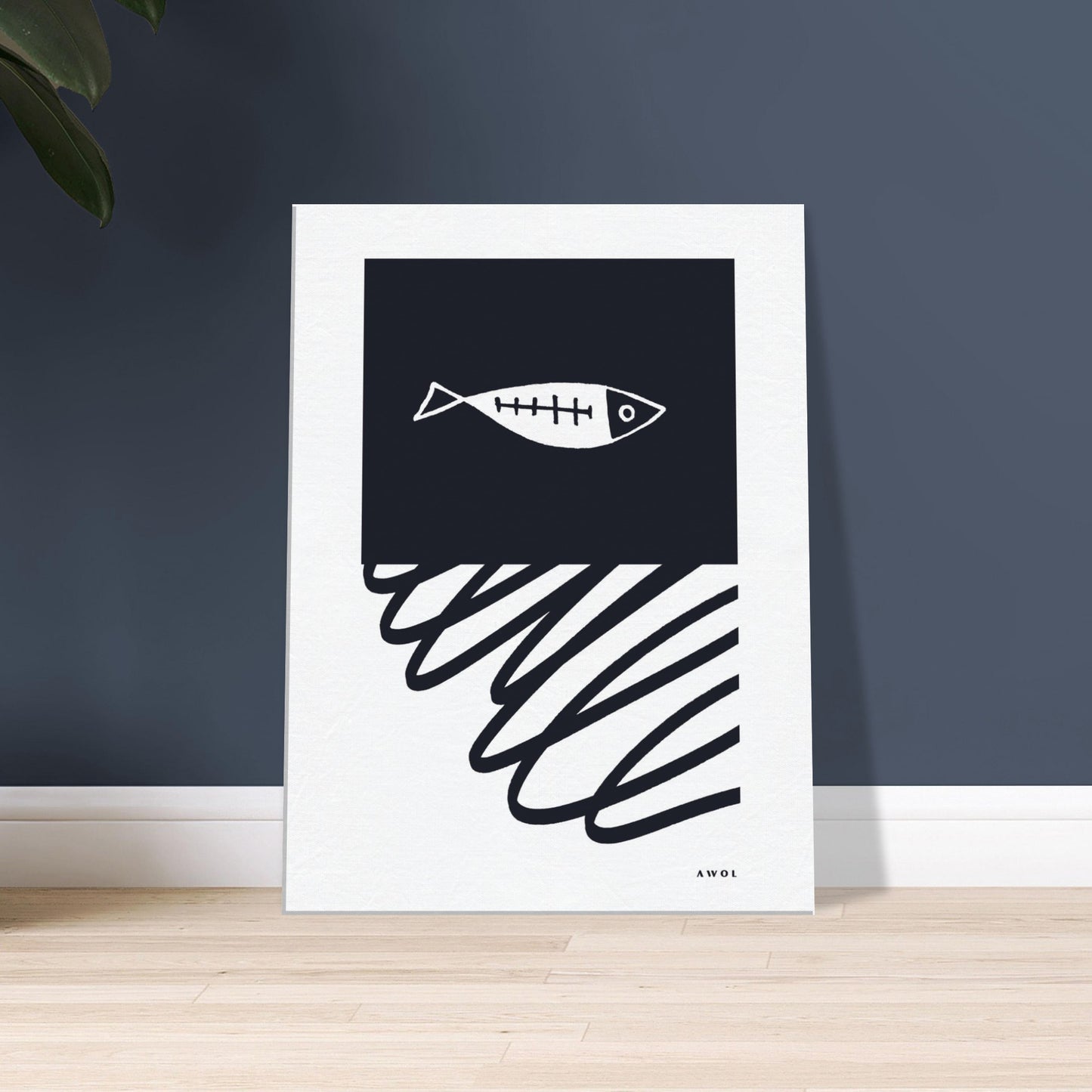Minimalist Fish In Nordic Waters: Scandi Love Canvas Art Print